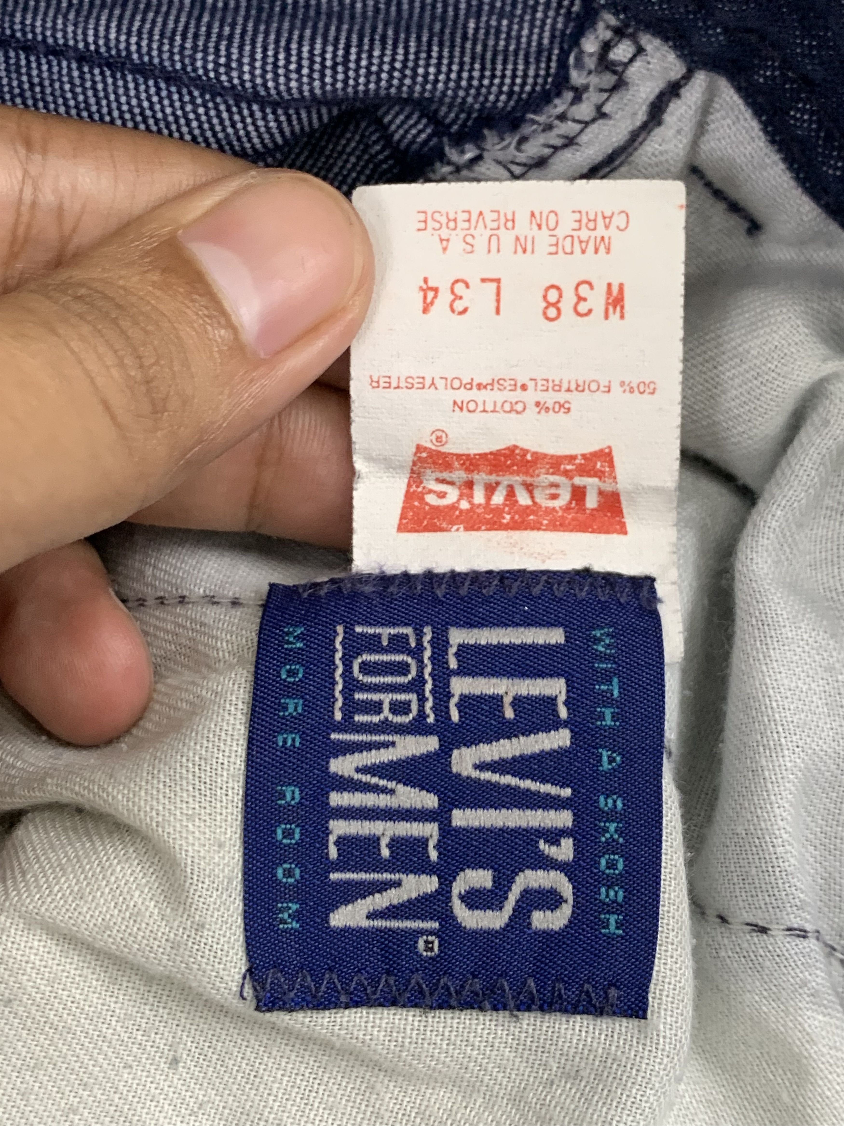 Levi's Vintage 90s Levis For Men Faded Blue Jeans DP1898 Size US 37 - 6 Thumbnail