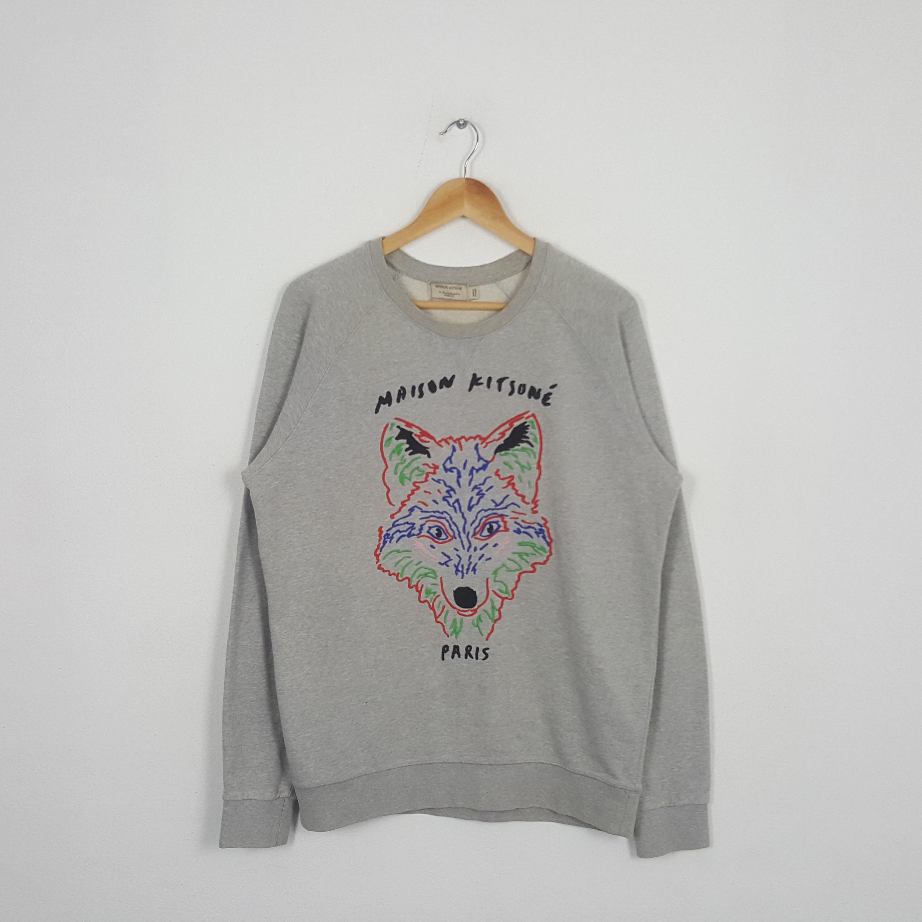 Vintage Maison Kitsune Japanese France Branded Sweatshirt