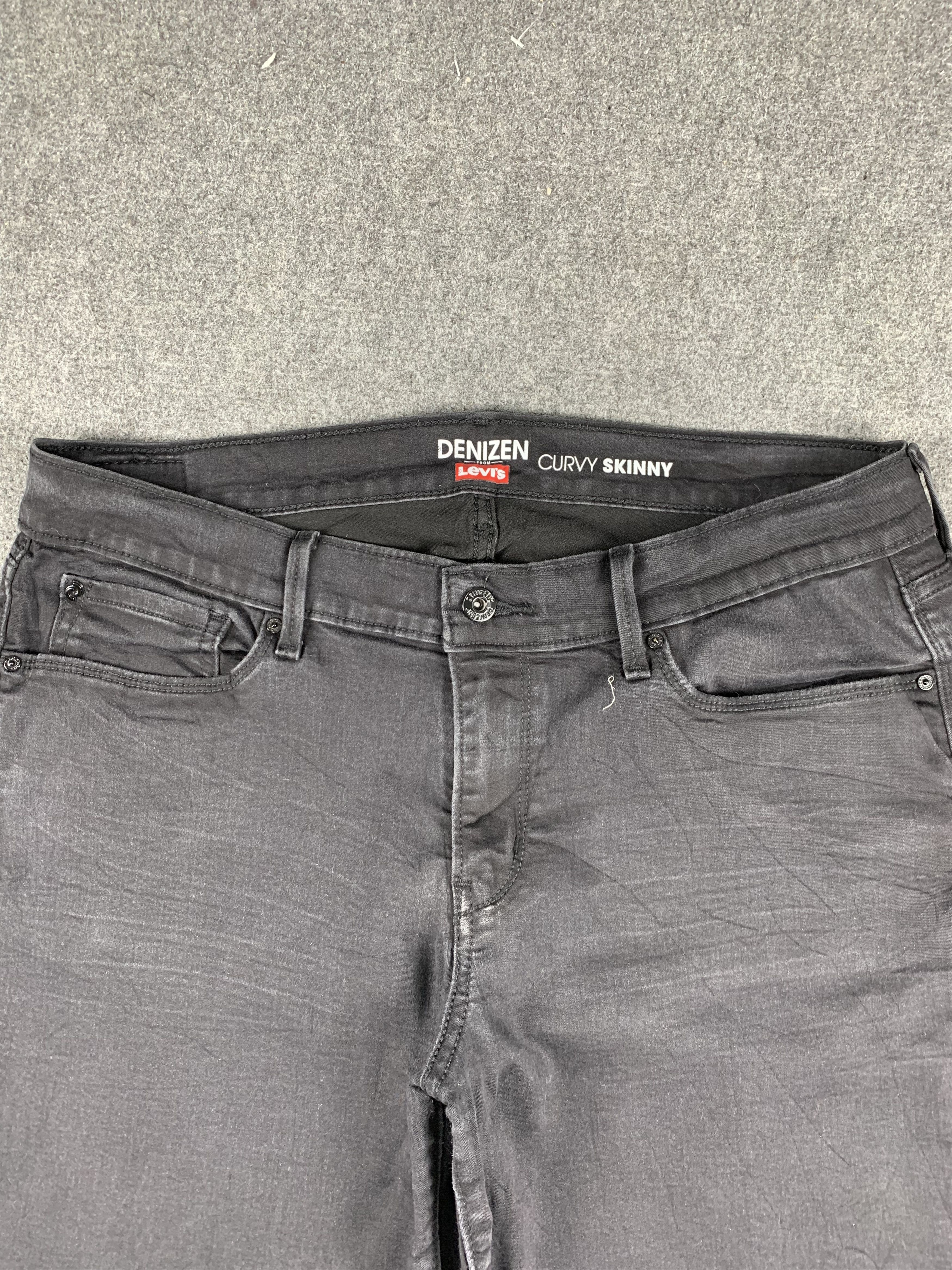 Levi's Vintage Levis Denizen Skinny Faded Black Jeans DP1913 Size US 35 - 2 Thumbnail