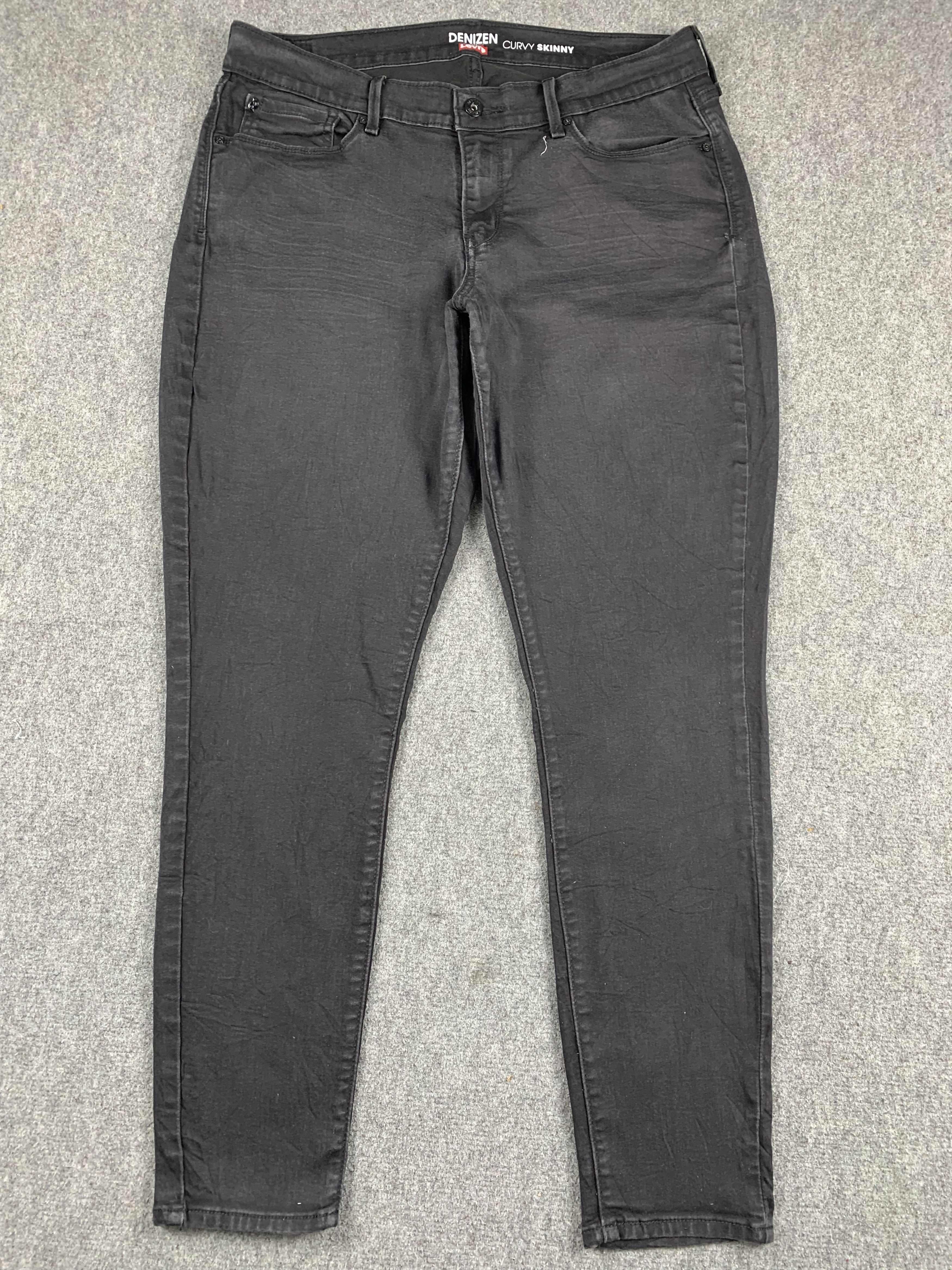 Levi's Vintage Levis Denizen Skinny Faded Black Jeans DP1913 Size US 35 - 1 Thumbnail