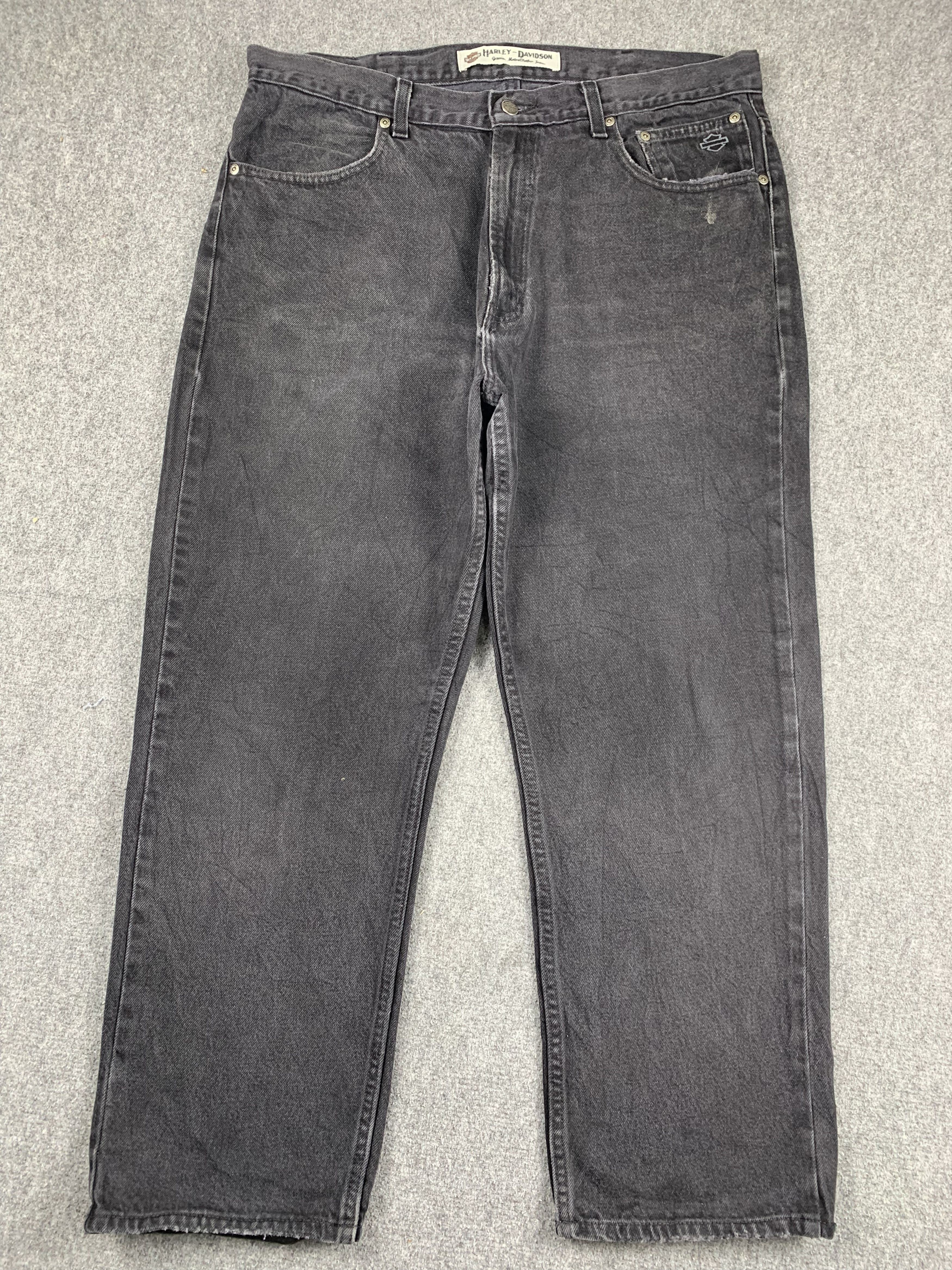 Harley Davidson Vintage Harley Davidson Faded Black Jeans DP1923 Size US 38 / EU 54 - 1 Thumbnail