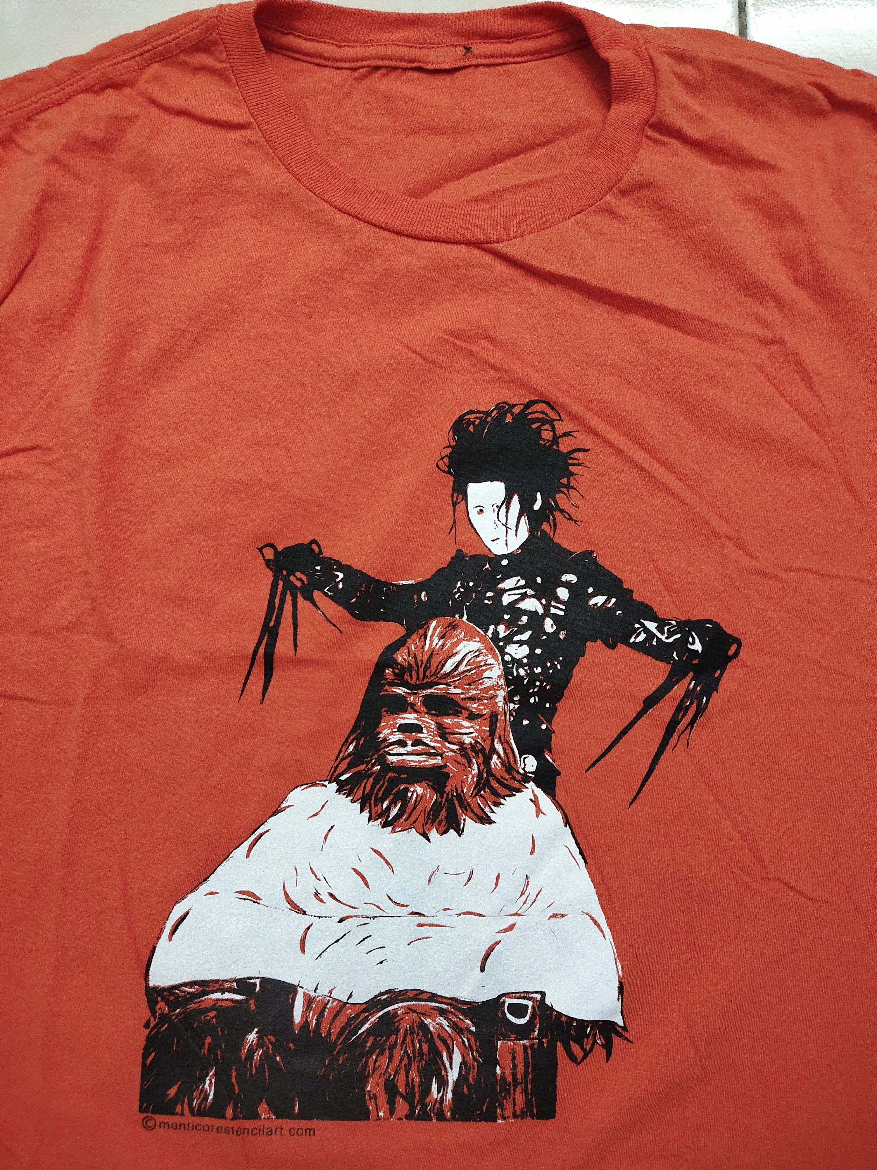 Vintage Pop Art Parody Edward Scissorhand & Chewbacca Shirt Size US L / EU 52-54 / 3 - 2 Thumbnail