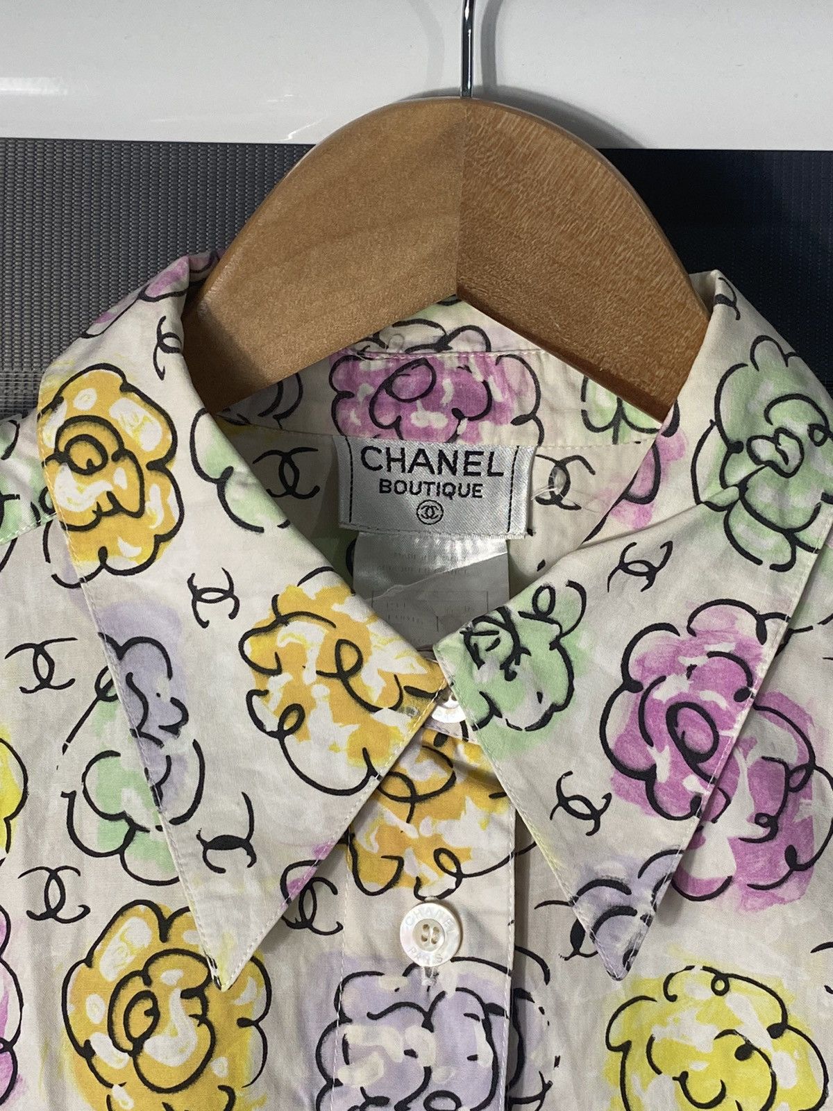 Chanel Chanel SS98 - Printed Camelia Shirt Size S / US 4 / IT 40 - 3 Thumbnail