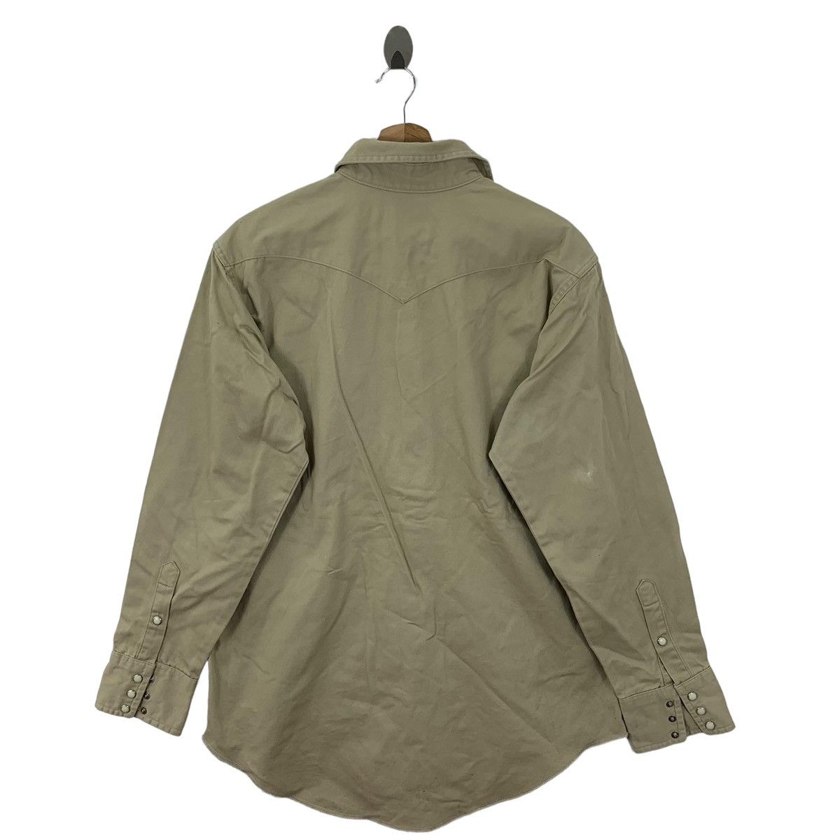 Wrangler Vintage 90s Wrangler Western Pearl Snap Button Double Pocket Size US L / EU 52-54 / 3 - 3 Thumbnail