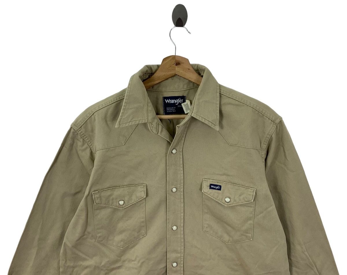 Wrangler Vintage 90s Wrangler Western Pearl Snap Button Double Pocket Size US L / EU 52-54 / 3 - 2 Thumbnail