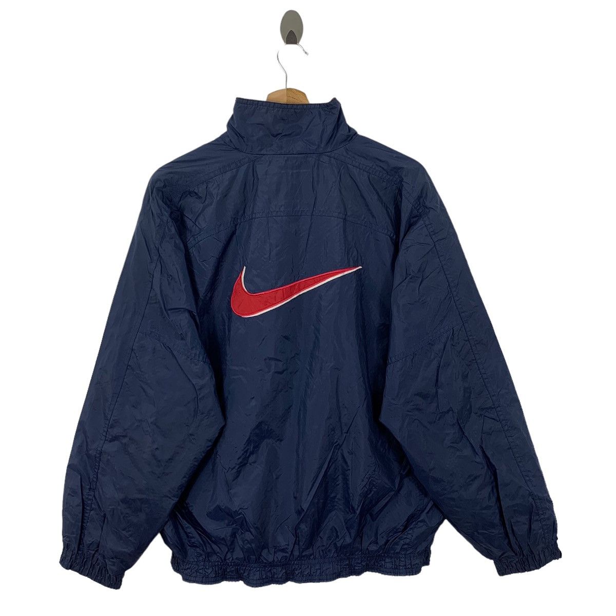 Nike × Vintage Vintage 90s Nike Swoosh Sportswear Light Zipper Jacket Size US L / EU 52-54 / 3 - 7 Thumbnail