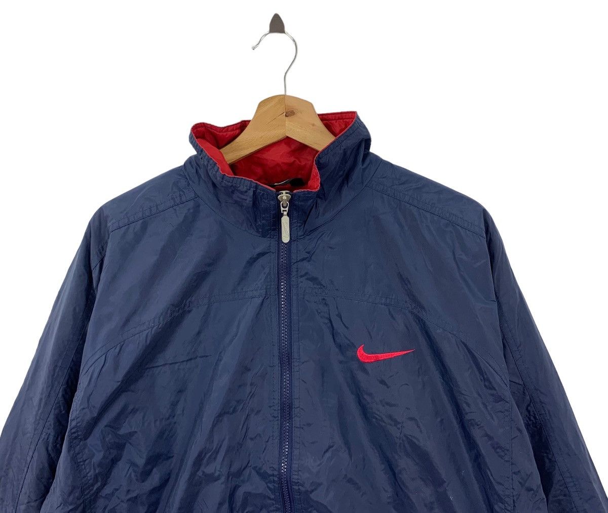 Nike × Vintage Vintage 90s Nike Swoosh Sportswear Light Zipper Jacket Size US L / EU 52-54 / 3 - 2 Thumbnail