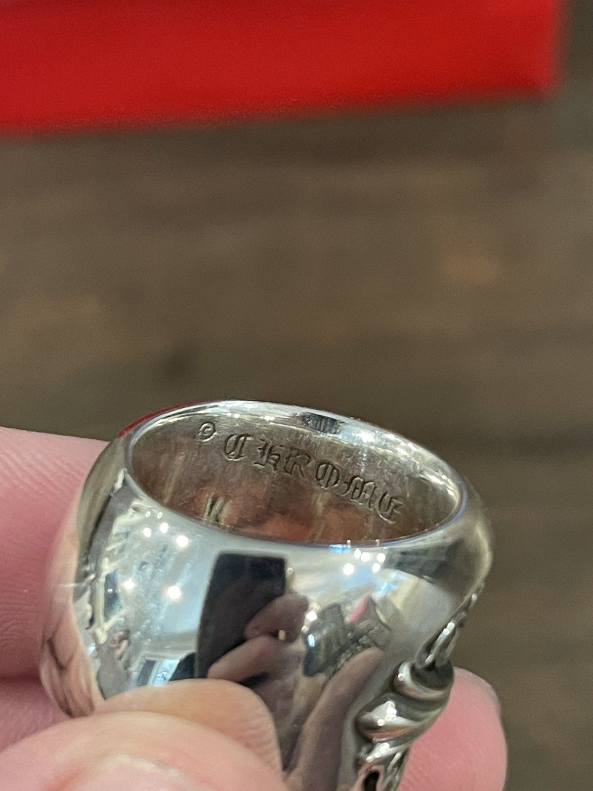 Chrome Hearts SZ 8 Classic Oval Sterling Silver Ring & Japan Container ...