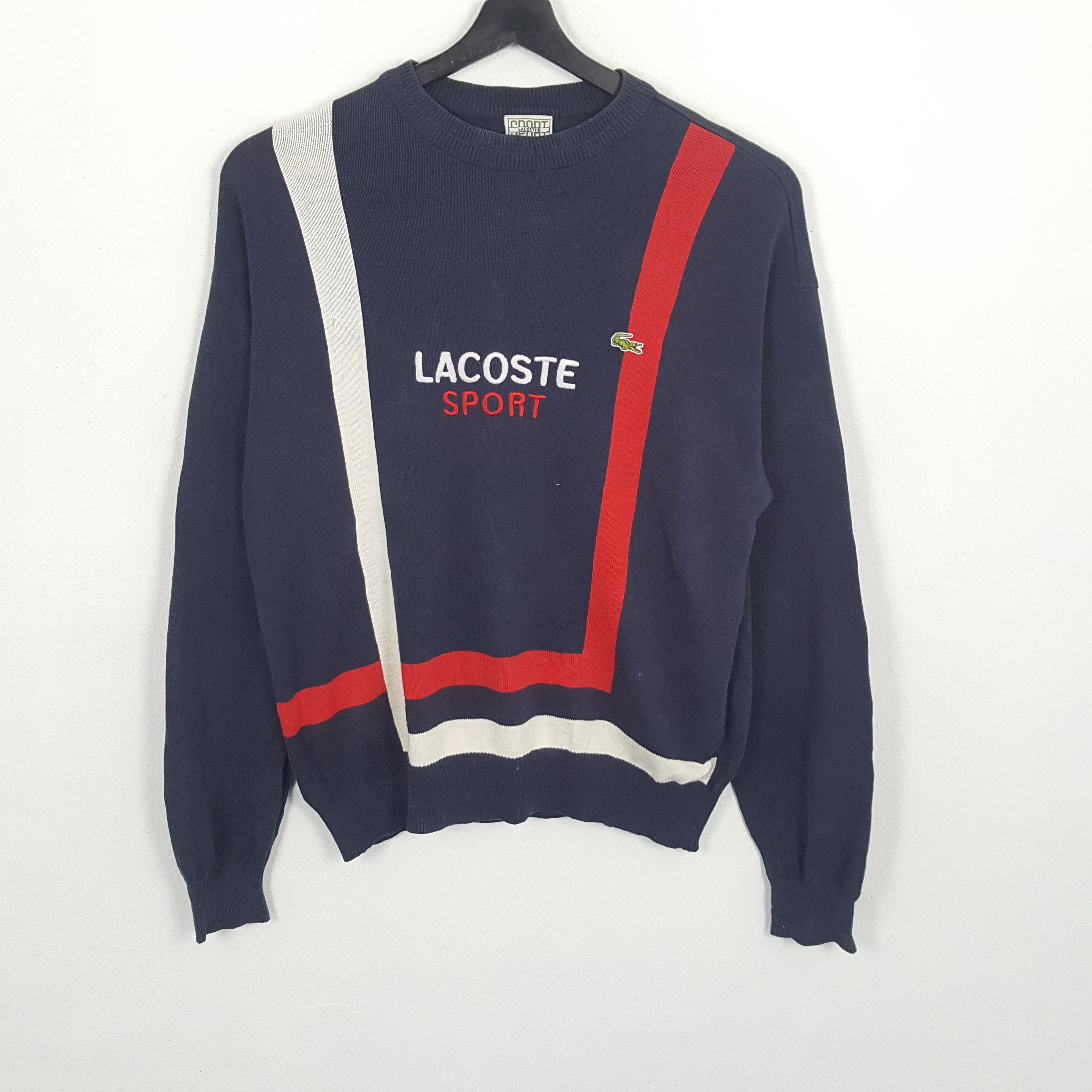 LACOSTE SPORT Spell Out Center Logo Vintage Sweatshirt