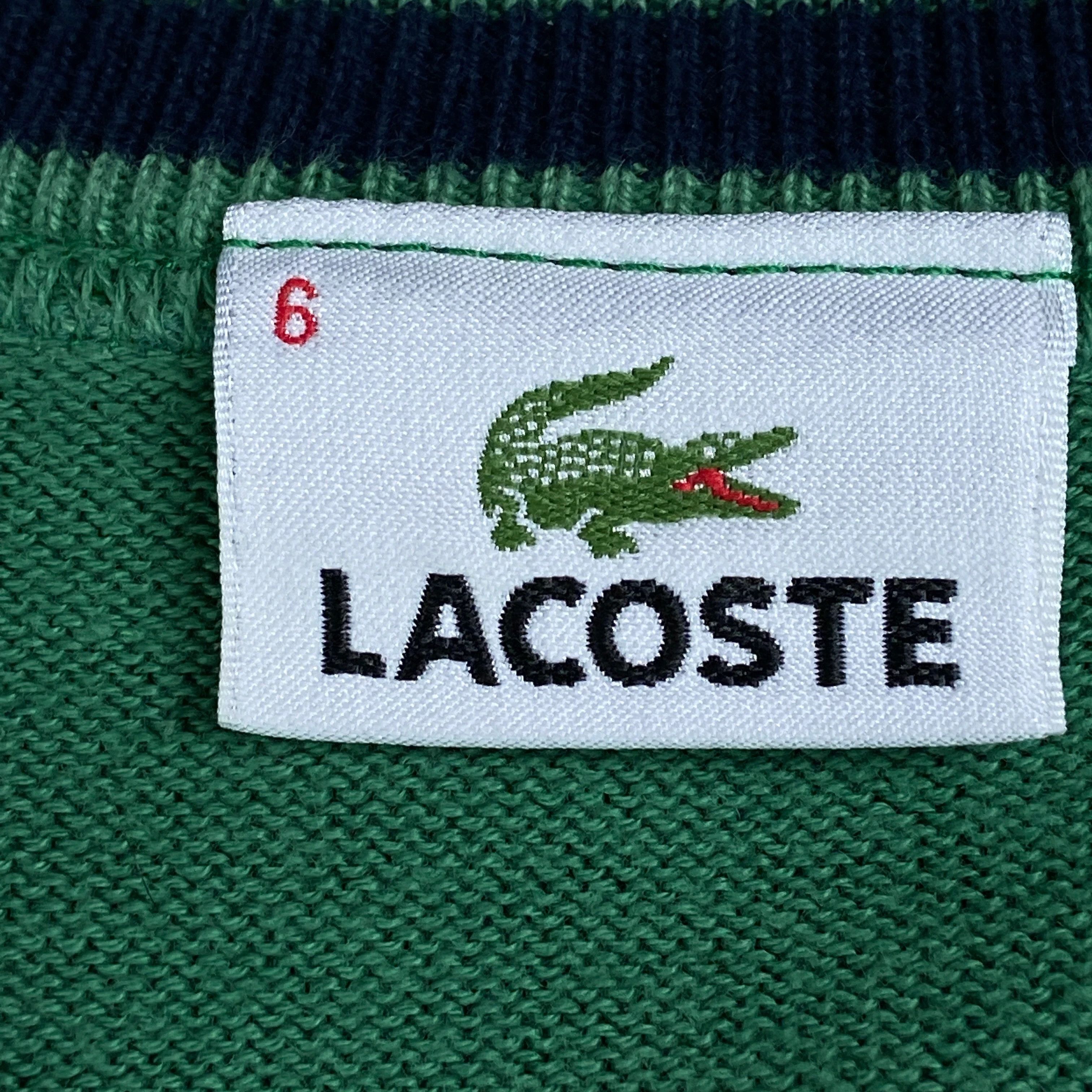 Lacoste × Vintage Mens Jumper Lacoste Vintage V Neck Size XL Size US XL / EU 56 / 4 - 4 Thumbnail