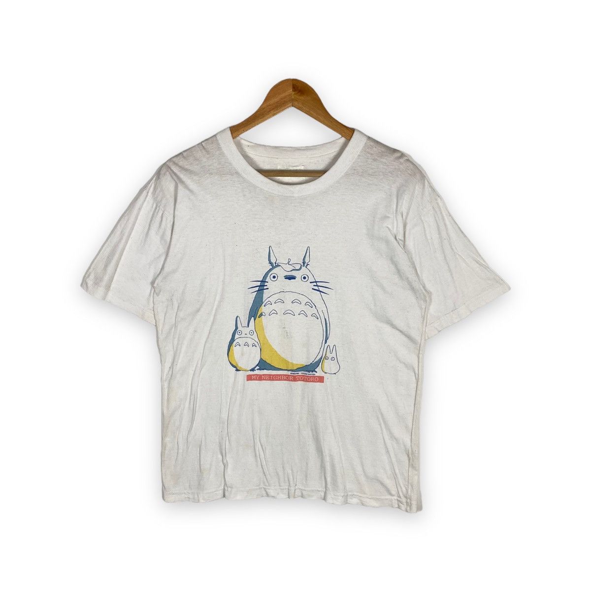 Anime VINTAGE 80' MY NEIGHBOR TOTORO STUDIO GHIBLI MOVIE ANIME TEE Size US M / EU 48-50 / 2 - 1 Thumbnail