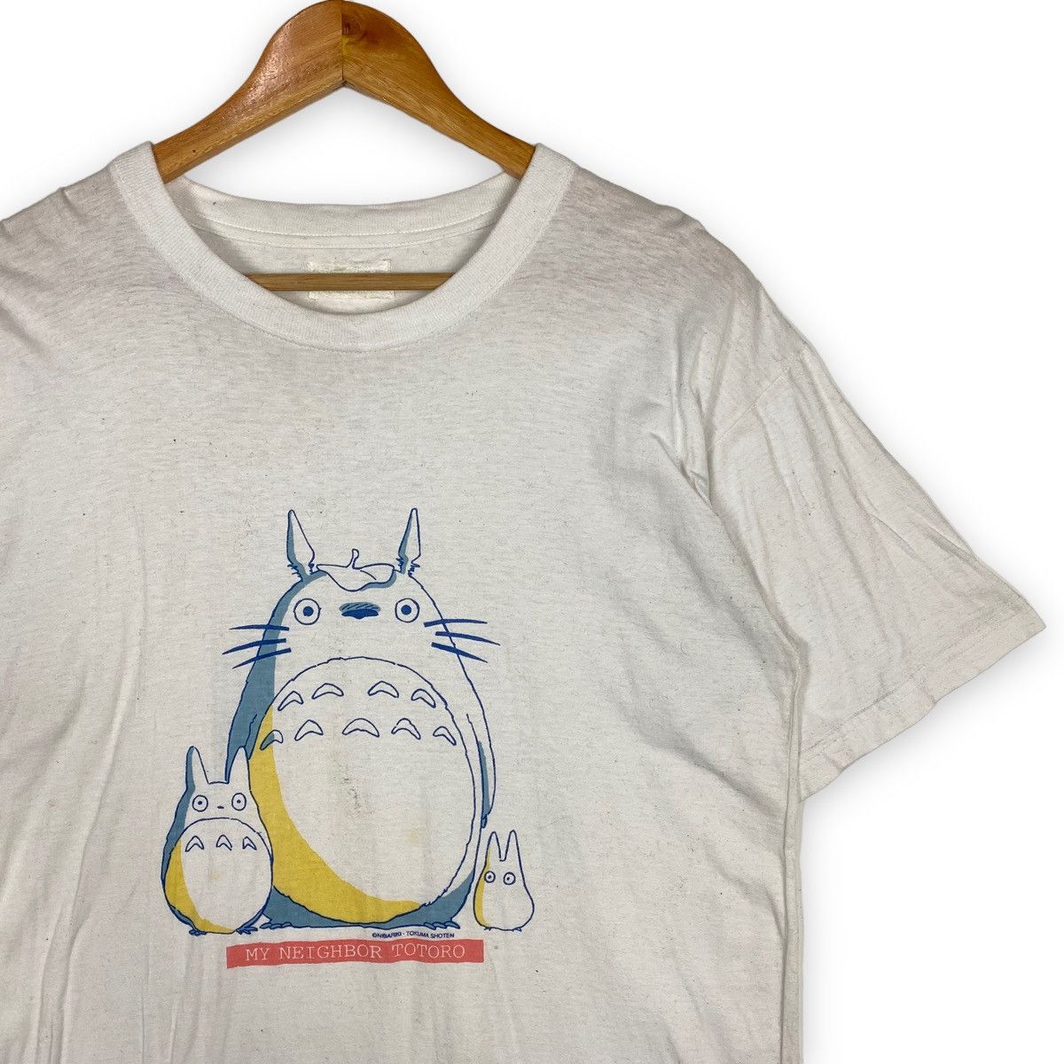 Anime VINTAGE 80' MY NEIGHBOR TOTORO STUDIO GHIBLI MOVIE ANIME TEE Size US M / EU 48-50 / 2 - 2 Thumbnail