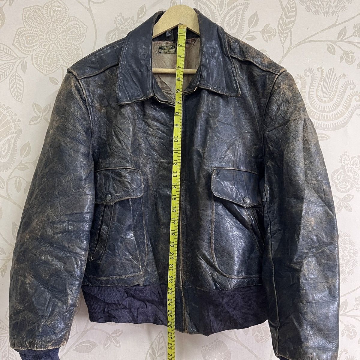 Freewheelers × Genuine Leather × Vintage Pilot 1950s Horsehide Vintage Blue Jacket Freewheelers Size US L / EU 52-54 / 3 - 3 Thumbnail