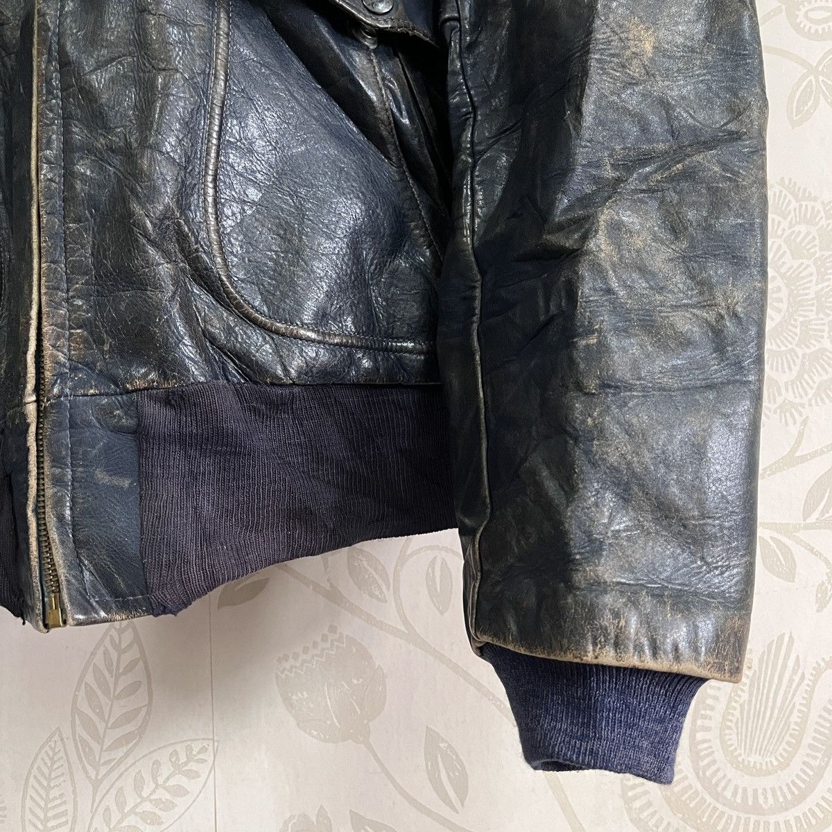 Freewheelers × Genuine Leather × Vintage Pilot 1950s Horsehide Vintage Blue Jacket Freewheelers Size US L / EU 52-54 / 3 - 9 Thumbnail