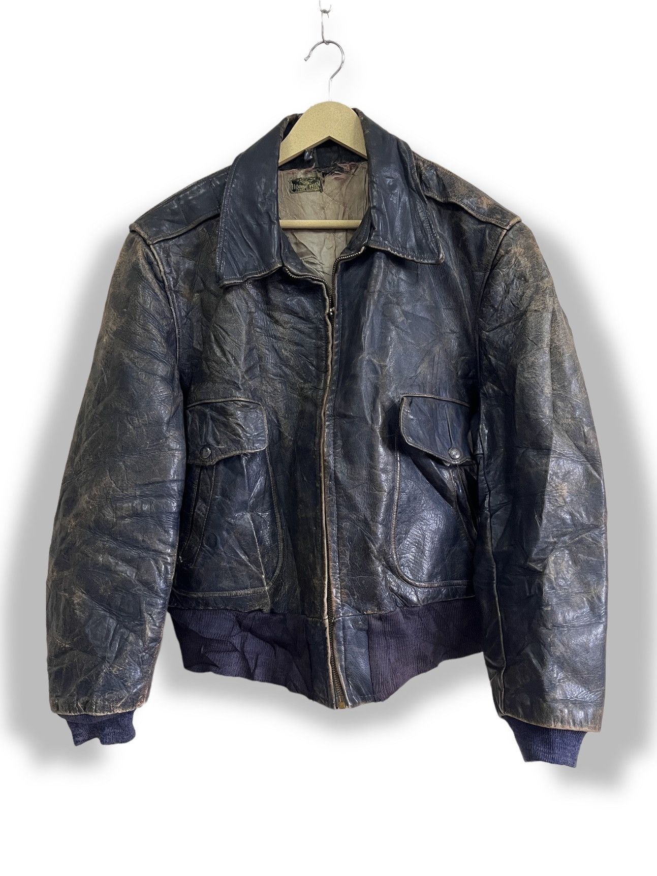 Freewheelers × Genuine Leather × Vintage Pilot 1950s Horsehide Vintage Blue Jacket Freewheelers Size US L / EU 52-54 / 3 - 2 Thumbnail
