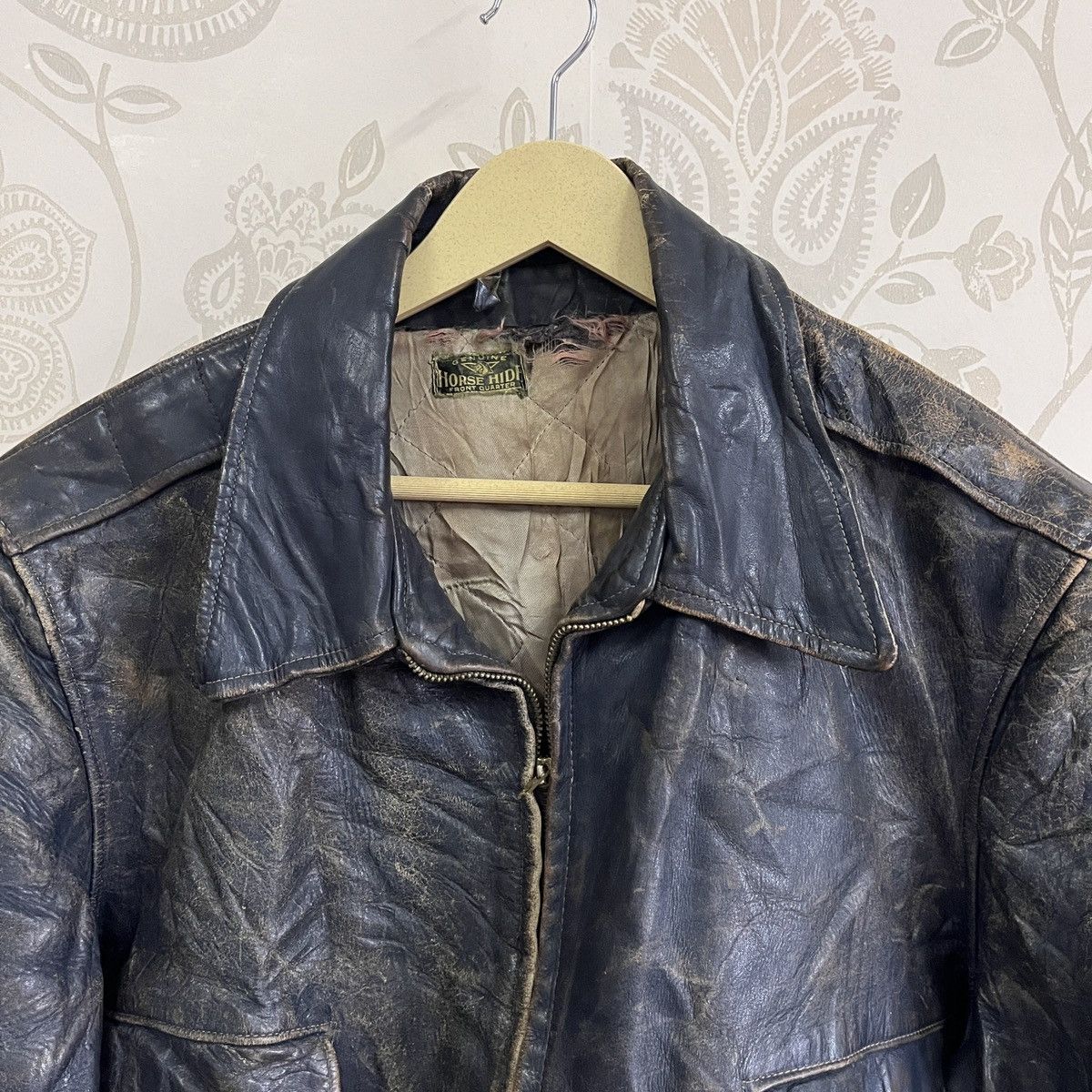 Freewheelers × Genuine Leather × Vintage Pilot 1950s Horsehide Vintage Blue Jacket Freewheelers Size US L / EU 52-54 / 3 - 23 Thumbnail