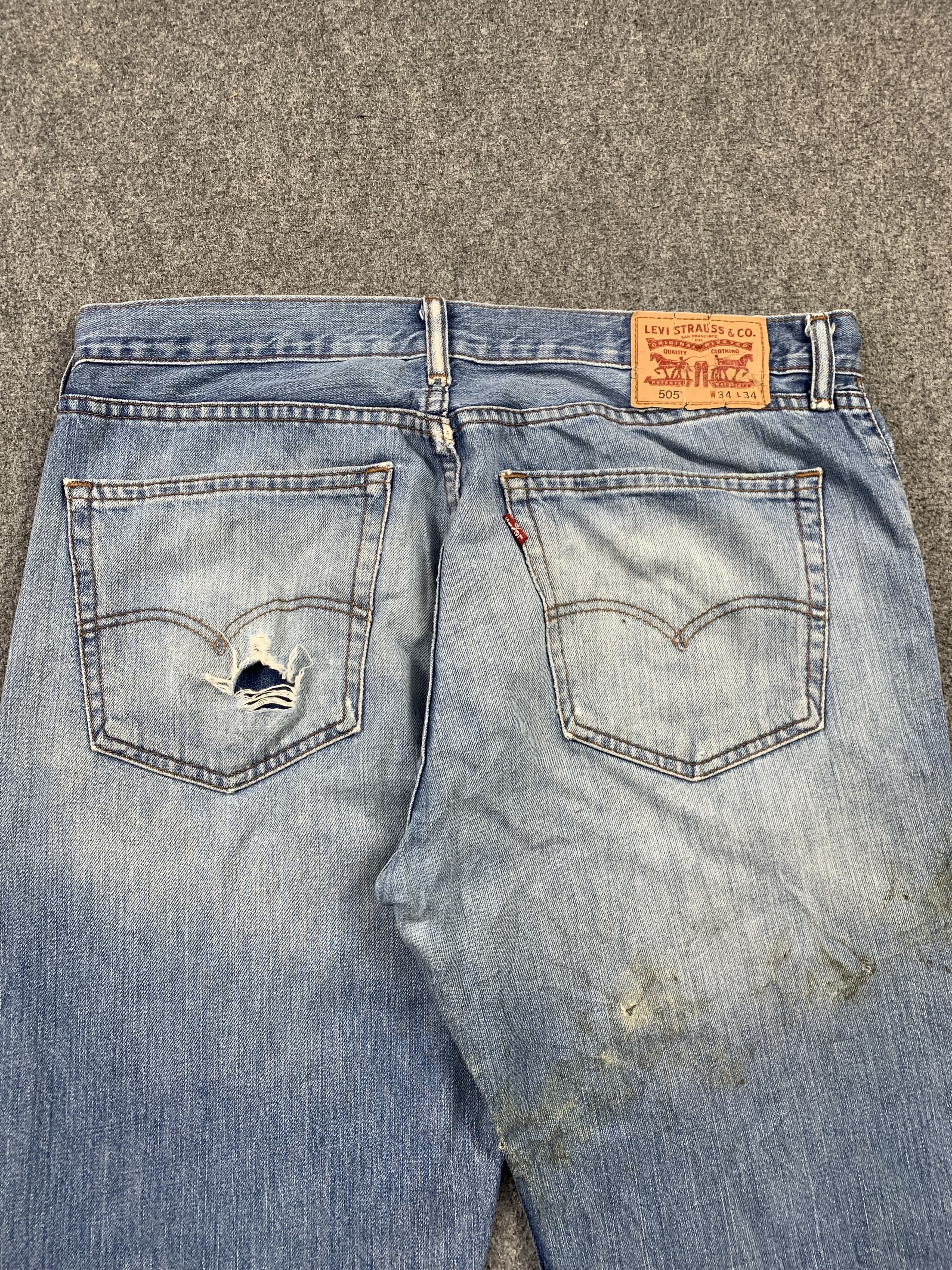Levi's Vintage Levis 505 Faded Blue Jeans DP2194 Size US 36 / EU 52 - 4 Thumbnail