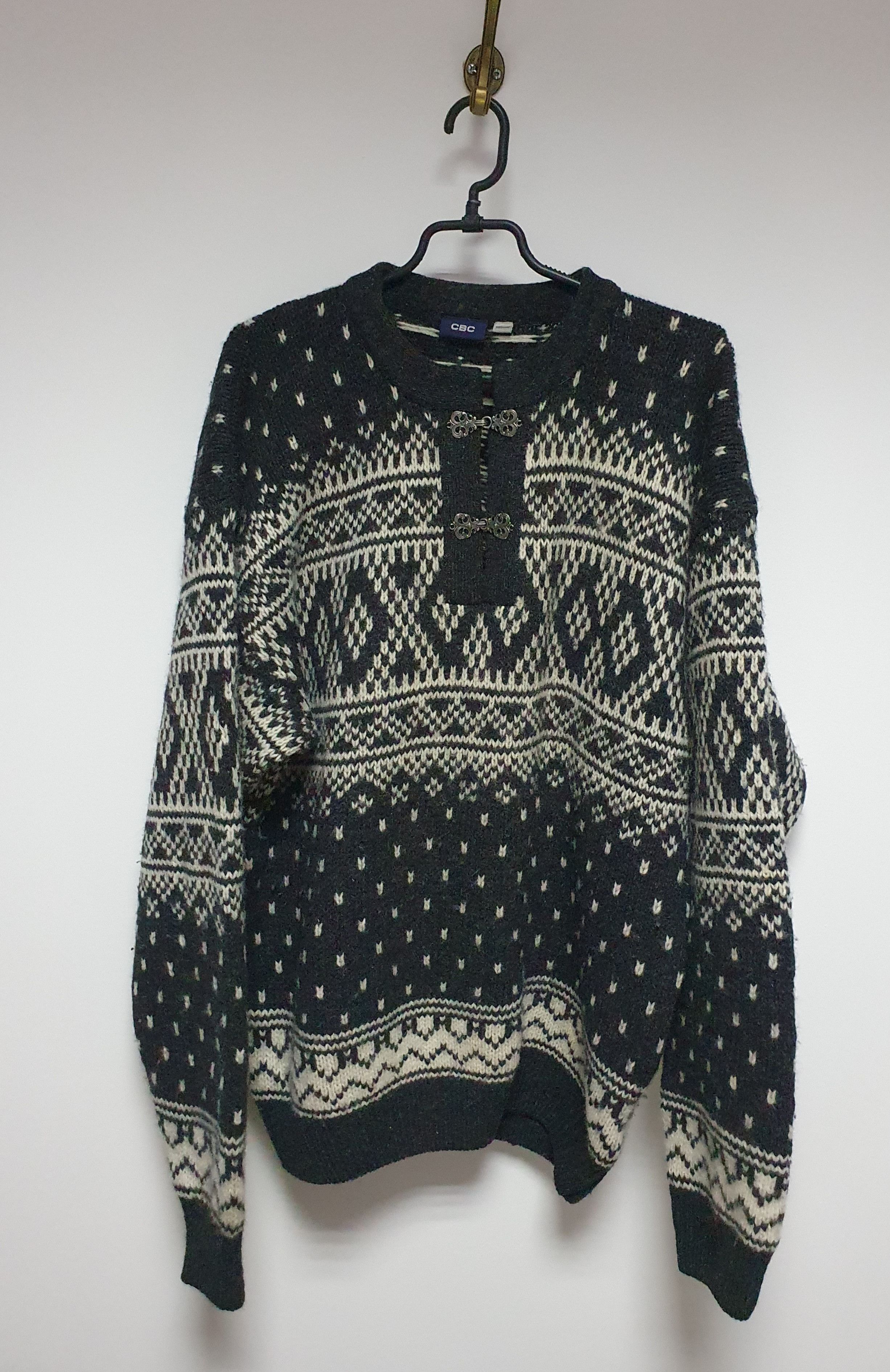 Vintage CBC Sport Nordic Geometric Aztec Sweater Wool