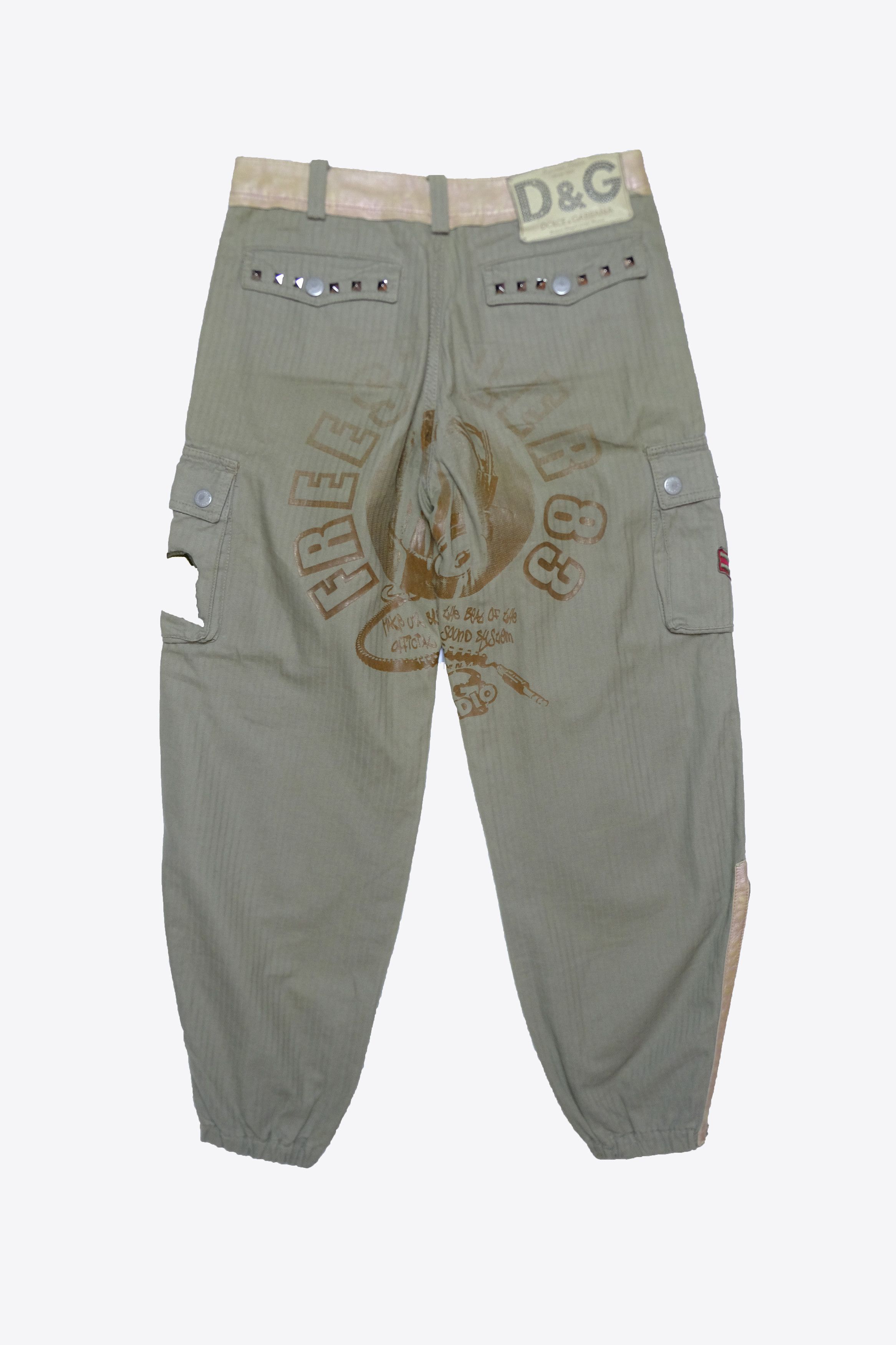 Dolce & Gabbana Dolce & Gabbana 2000's Studded Cargo Pants with Patches Size 29" - 3 Thumbnail