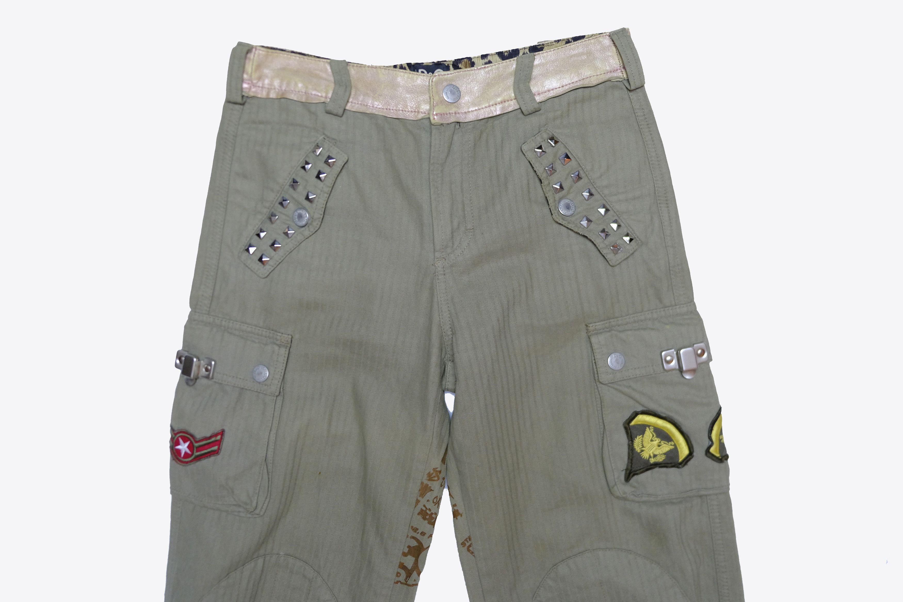 Dolce & Gabbana Dolce & Gabbana 2000's Studded Cargo Pants with Patches Size 29" - 2 Thumbnail