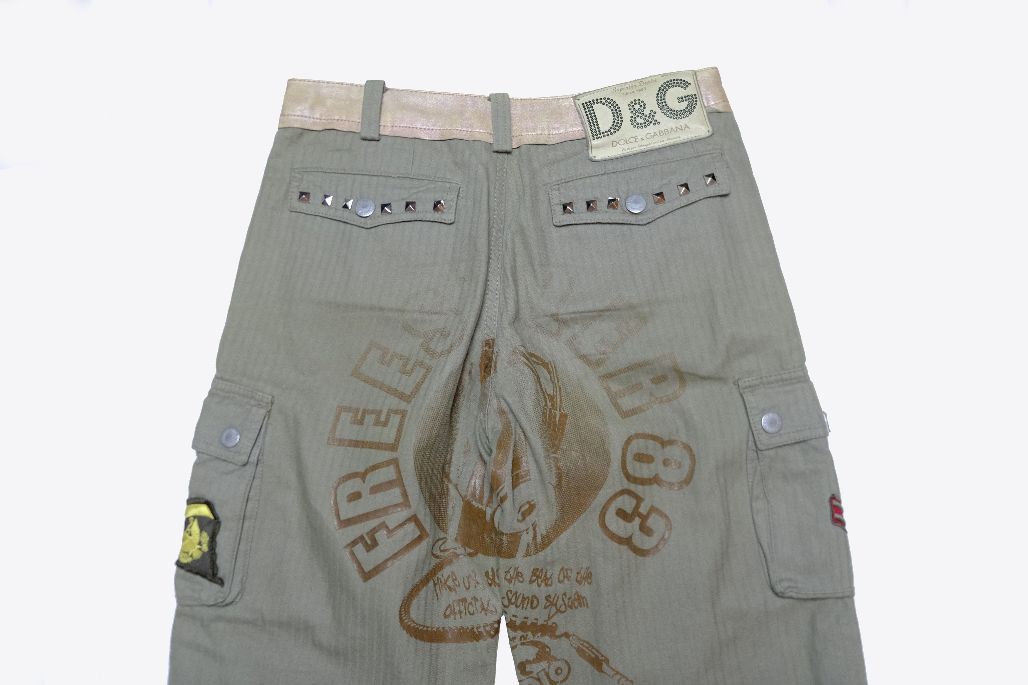Dolce & Gabbana Dolce & Gabbana 2000's Studded Cargo Pants with Patches Size 29" - 4 Thumbnail