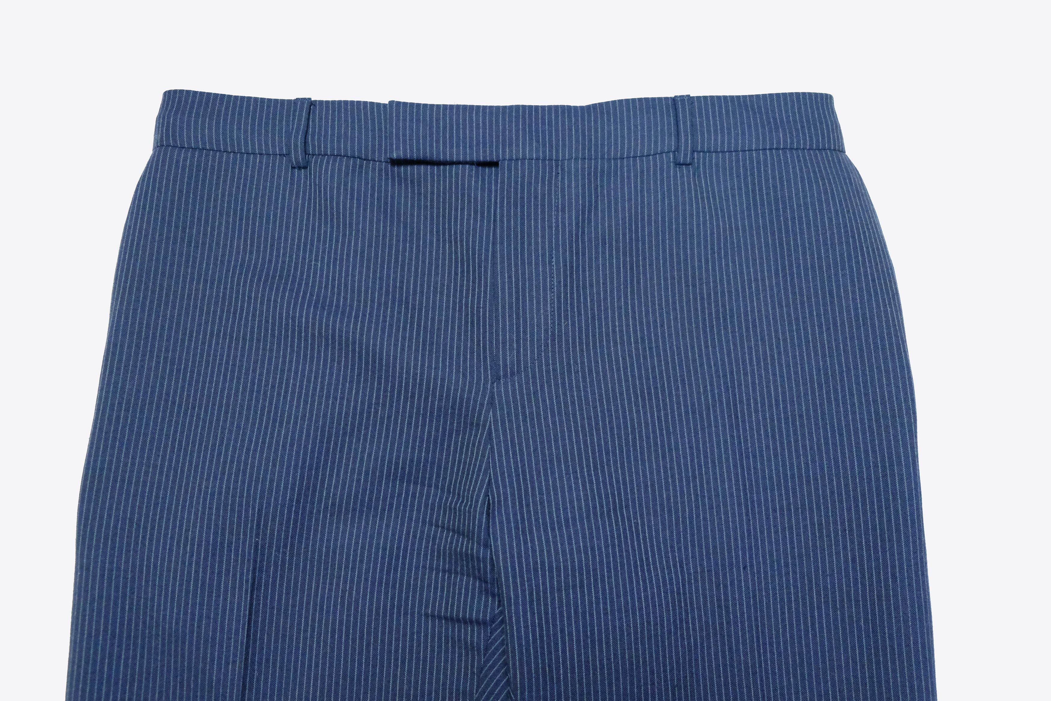 Celine Celine - Pinstripe Navy Wool Trousers, EU 54 Size US 38 / EU 54 - 2 Thumbnail
