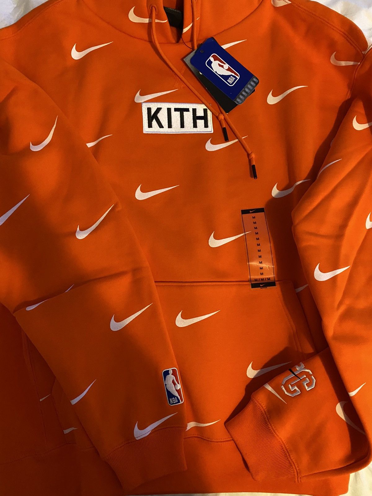 Nike Kith Nike NBA New York Knicks AOP Hoodie Orange | Grailed