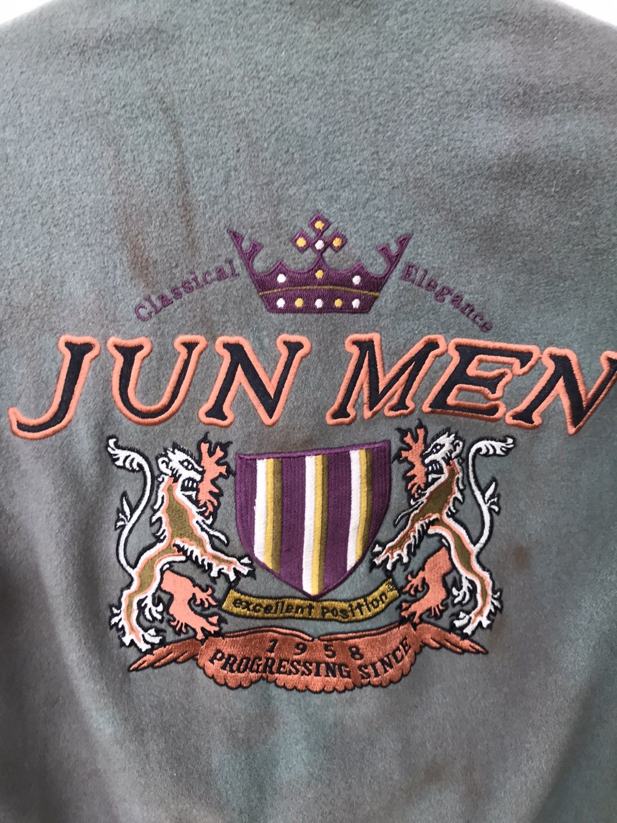 JUN MEN Jun Men Wool Varsity Jacket Leather Sleeve - Faded Colour Size US L / EU 52-54 / 3 - 7 Thumbnail