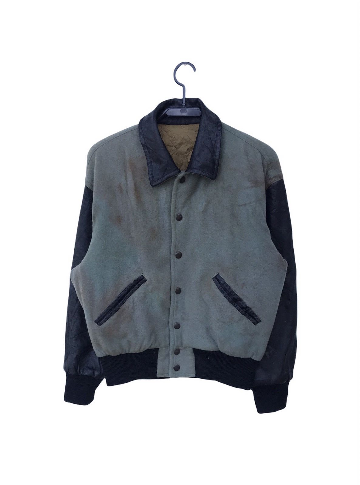 JUN MEN Jun Men Wool Varsity Jacket Leather Sleeve - Faded Colour Size US L / EU 52-54 / 3 - 5 Thumbnail