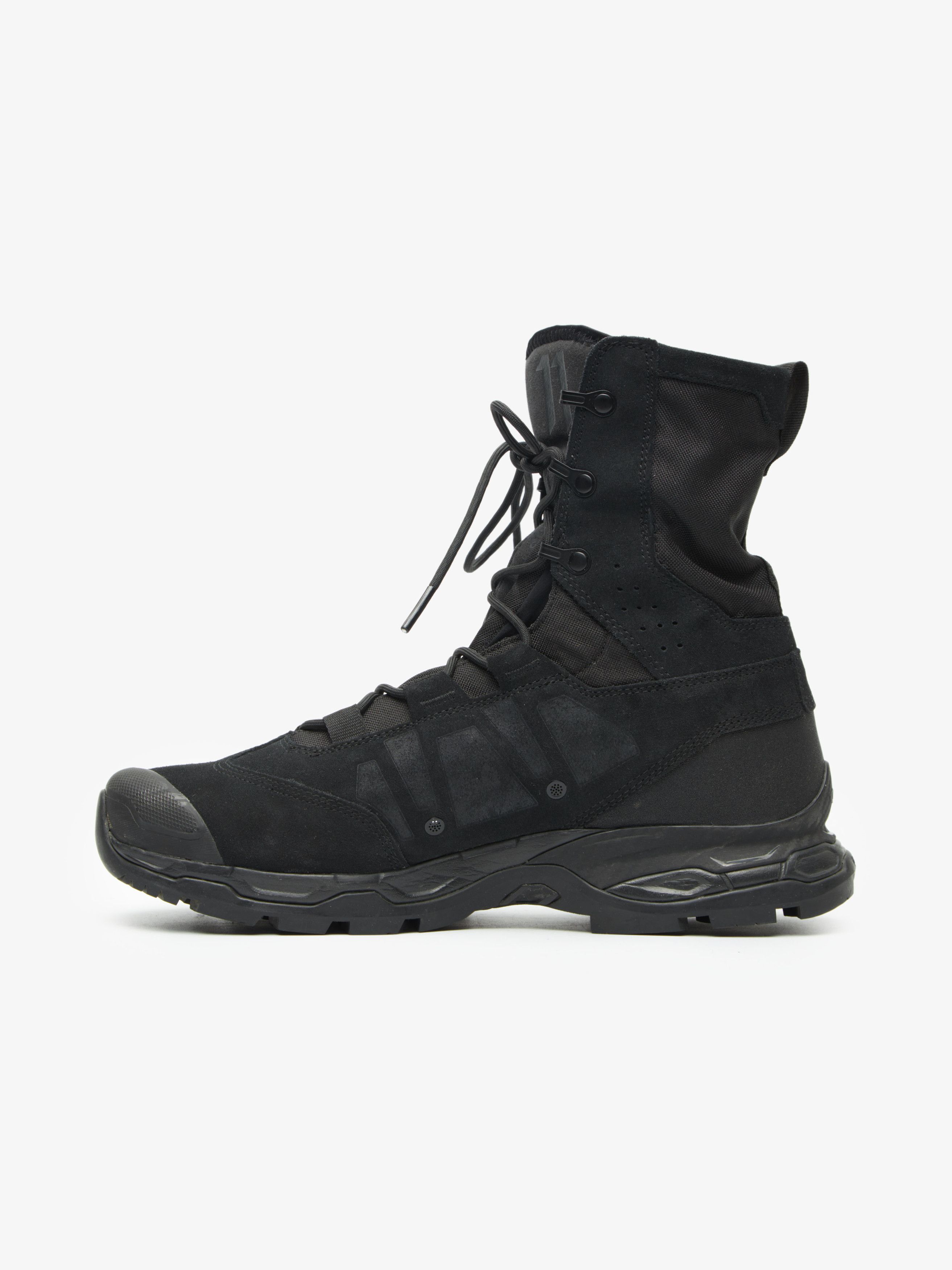 Black Leather and Rubber High Trekking Boots