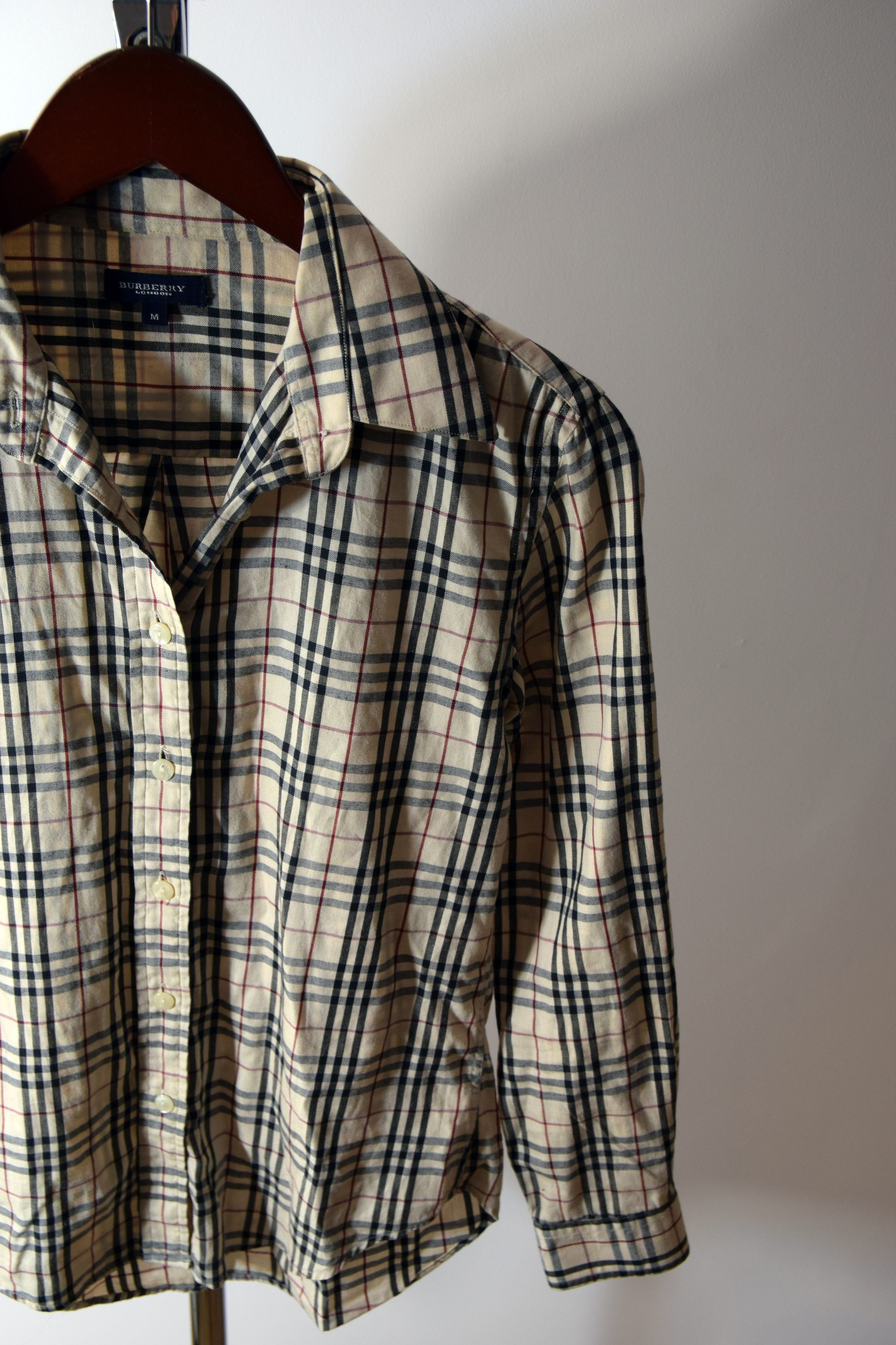 Burberry × Vintage BUTTON UPS SHIRT UK Burberry nova check fullprint y2k top Size M / US 6-8 / IT 42-44 - 2 Thumbnail