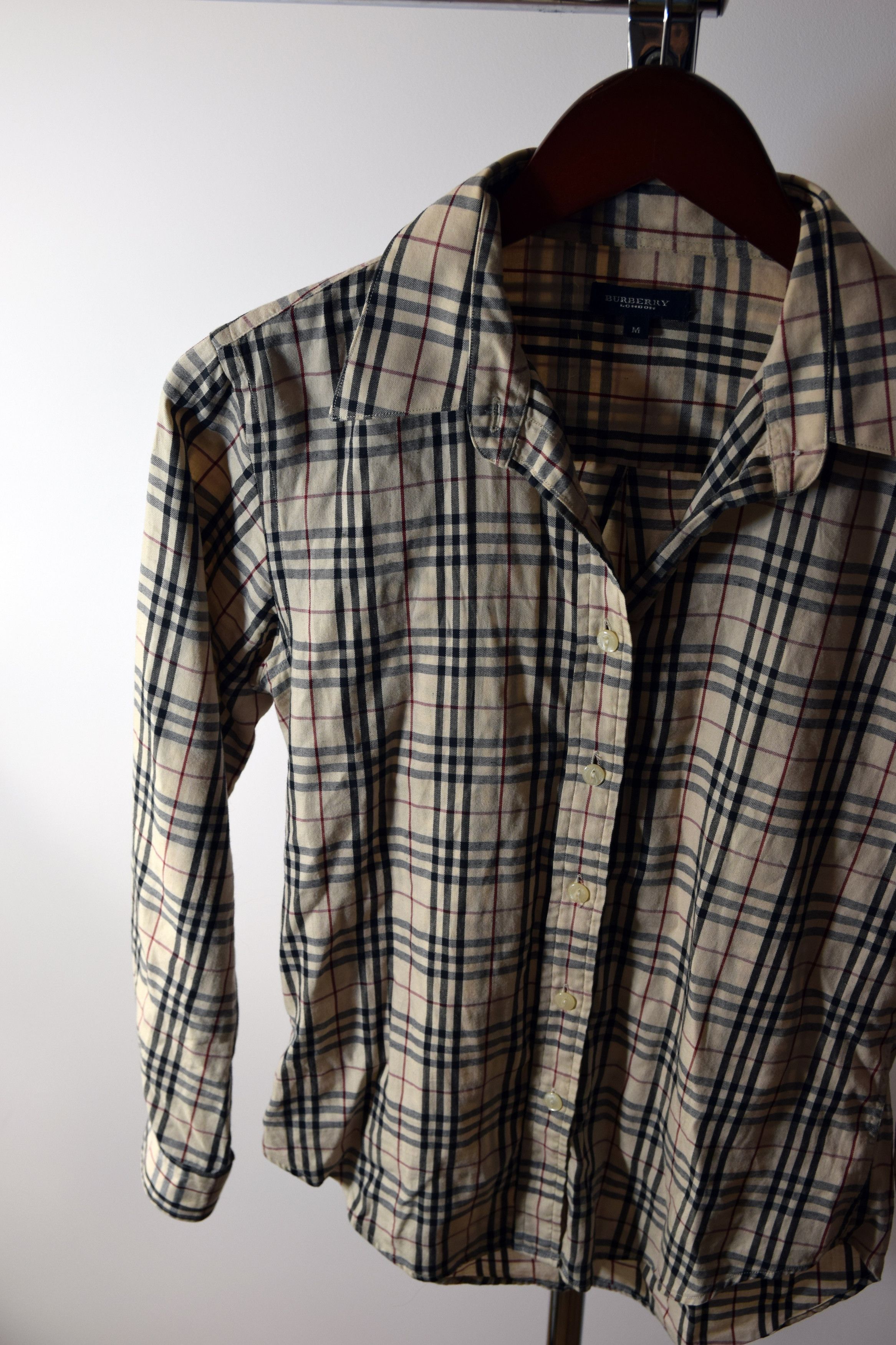 Burberry × Vintage BUTTON UPS SHIRT UK Burberry nova check fullprint y2k top Size M / US 6-8 / IT 42-44 - 5 Thumbnail