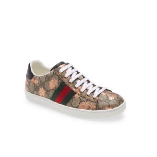 Gucci Ace Metallic Berry Print Sneaker Size 38 EUR Pre Owned