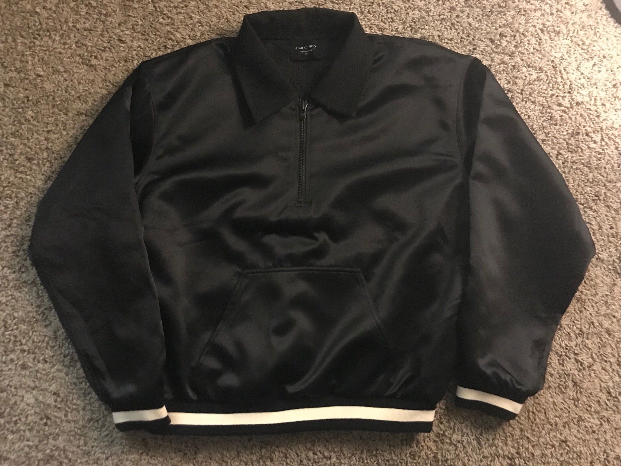 Fear of God Fifth Collection Half Zip Satin Coaches Jacket | Grailed