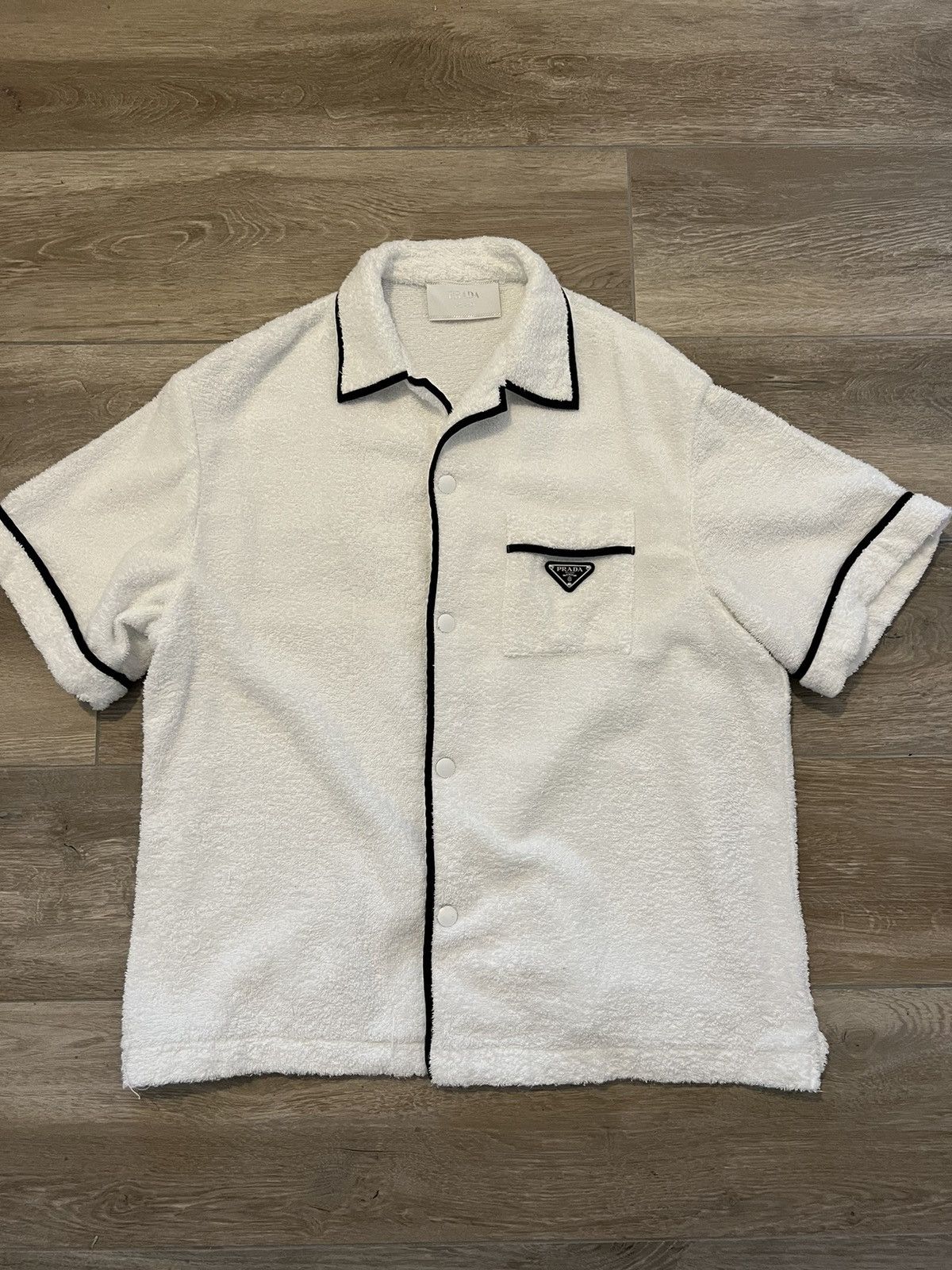 半額以下★PRADA Terry Bowling Shirt White P01008269.jpg