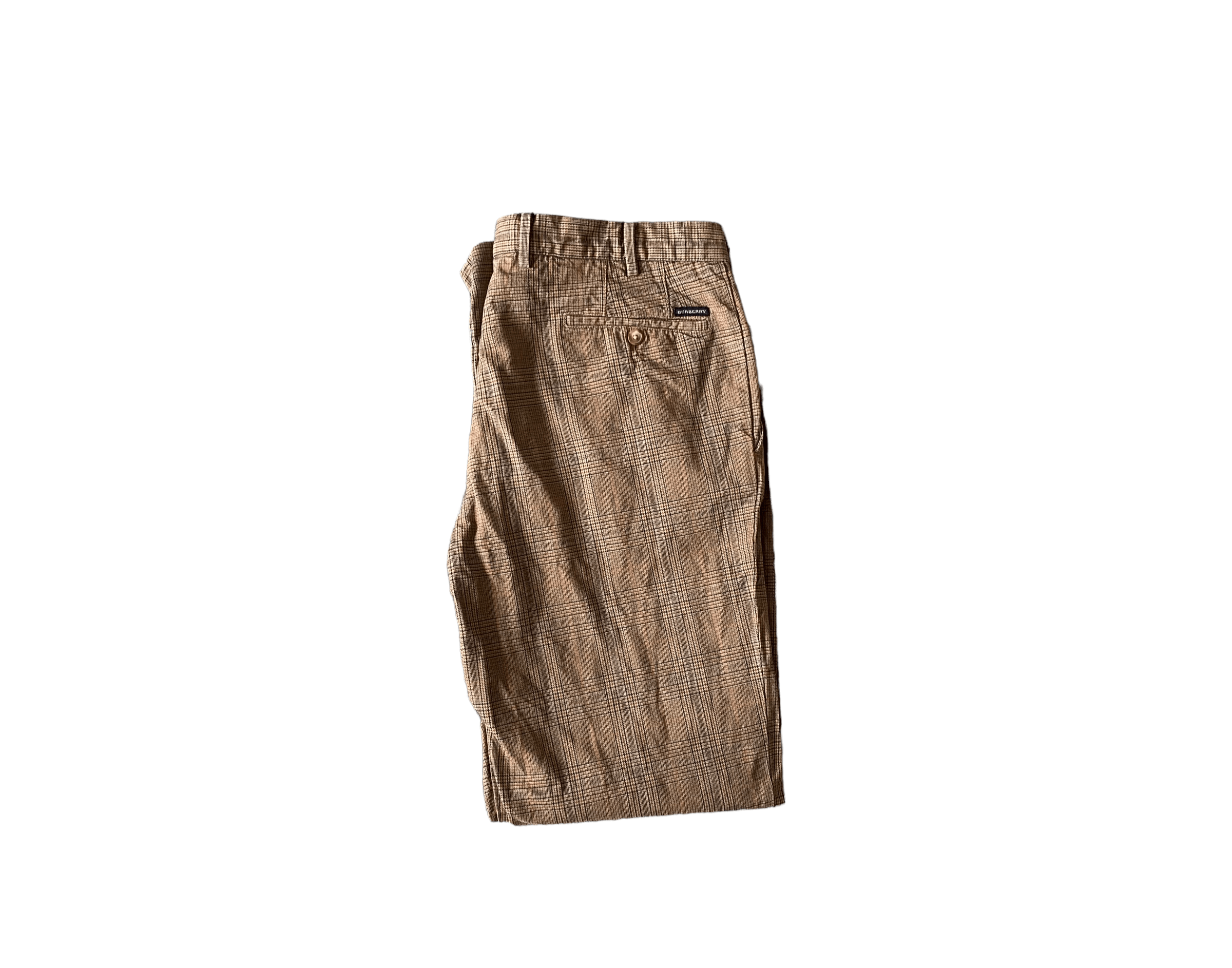 image of _ Retro Burberry Checkered Vintage Trousers, Size 54 in Black/Brown, Men's