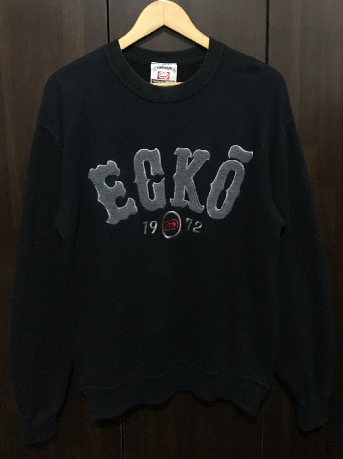 image of Ecko Unltd Ecko Spell Out Big Logo Sweatshirt in Black, Men's (Size Medium)