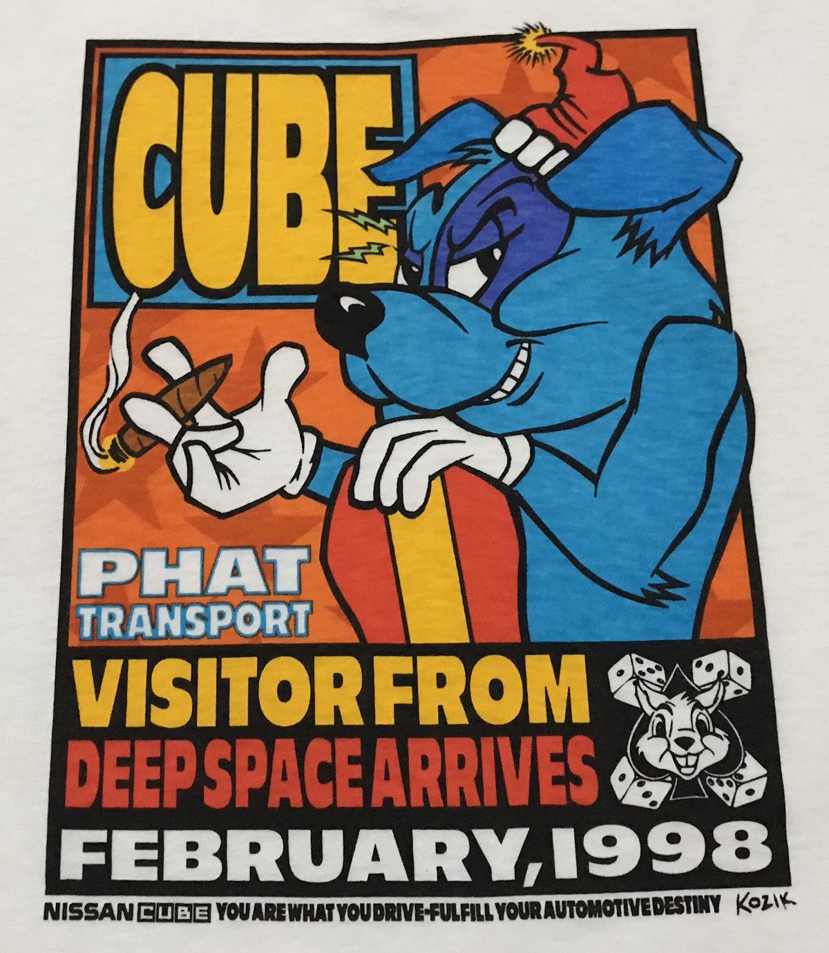 Band Tees × Vintage Vintage Frank Kozik NISSAN CUBE Art Poster Tshirt Size US L / EU 52-54 / 3 - 2 Thumbnail