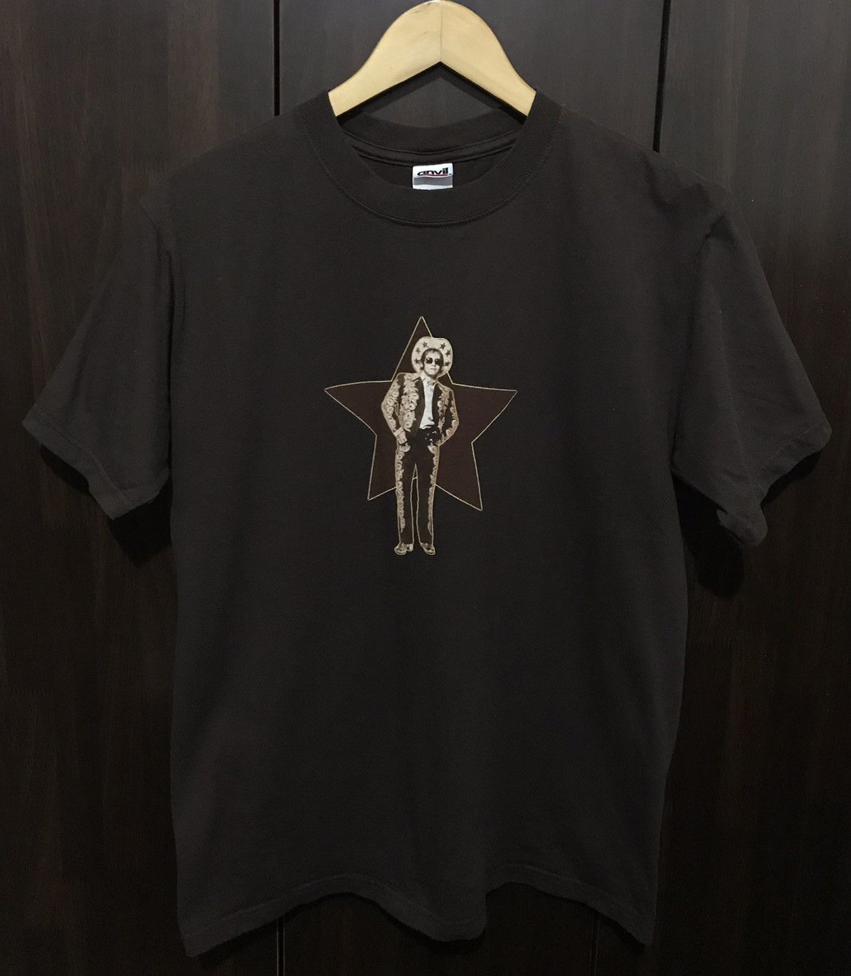 Anvil × Band Tees × Vintage Vintage Y2K Elton John Tshirt Size US M / EU 48-50 / 2 - 1 Thumbnail
