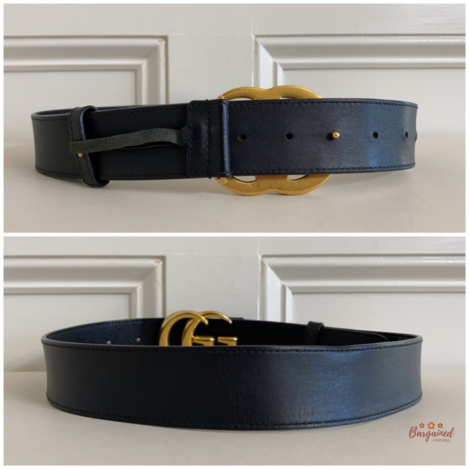 Gucci Gucci Black Wide Leather Double G Buckle Belt 80/32 Size ONE SIZE - 4 Thumbnail