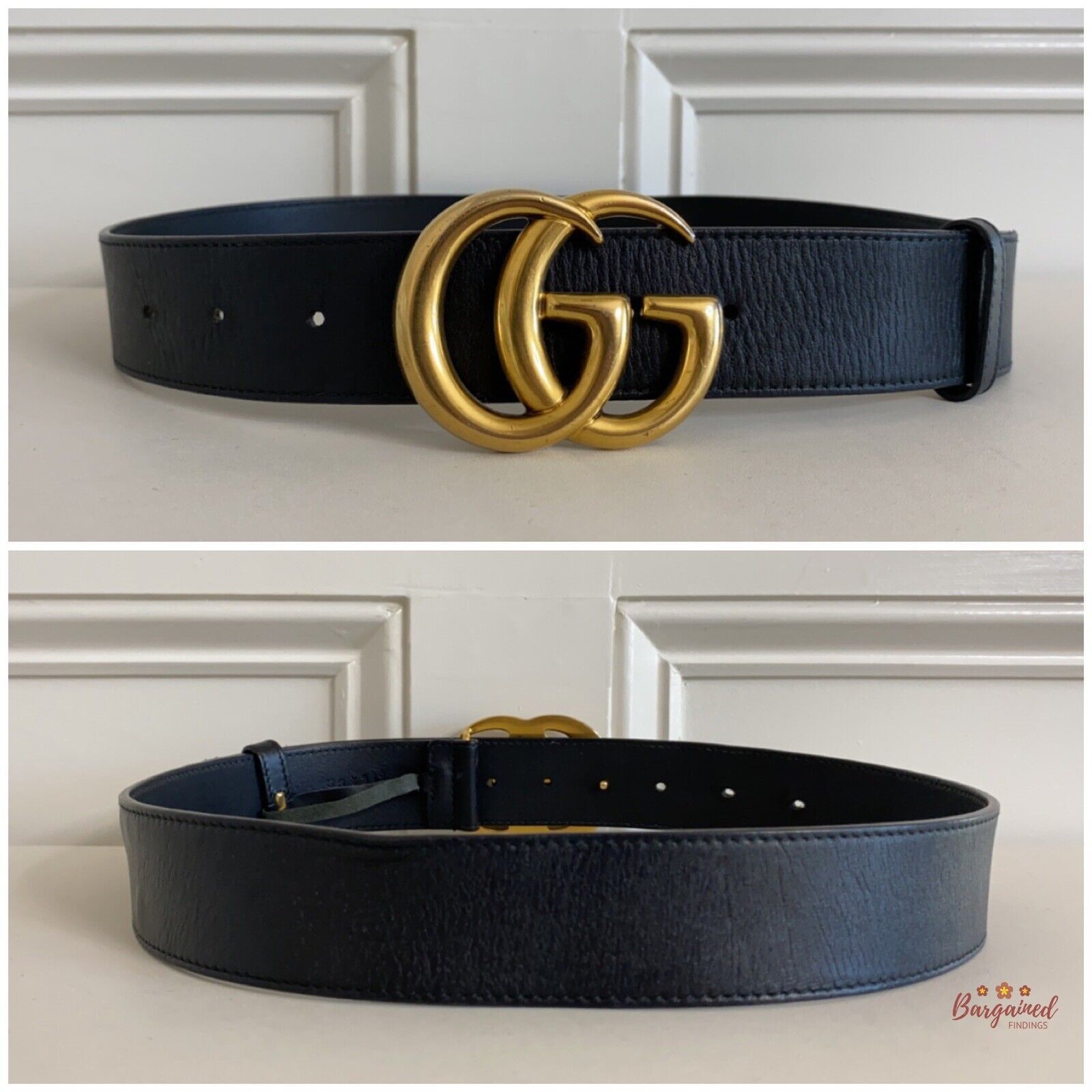Gucci Gucci Black Wide Leather Double G Buckle Belt 80/32 Size ONE SIZE - 3 Thumbnail