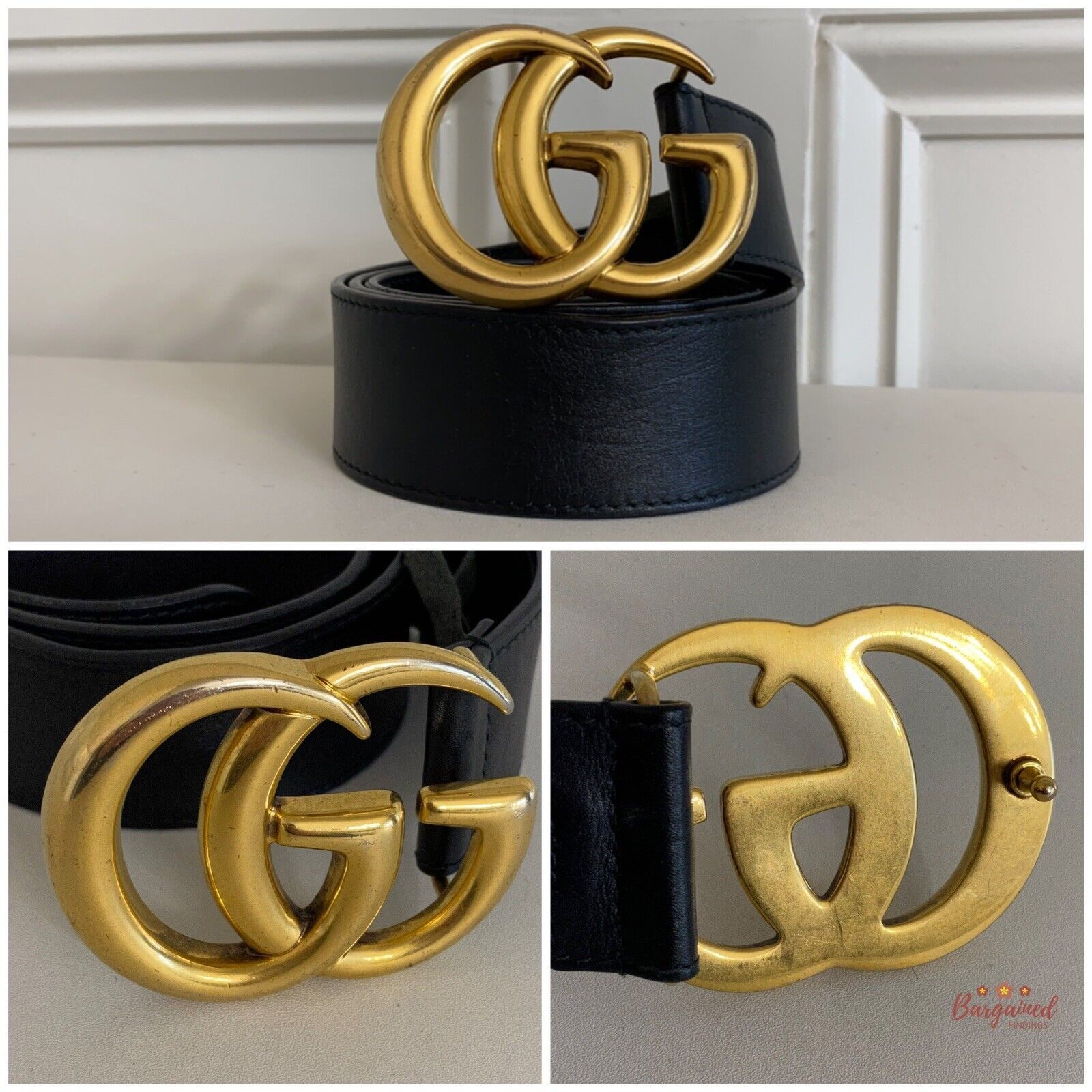 Gucci Gucci Black Wide Leather Double G Buckle Belt 80/32 Size ONE SIZE - 2 Thumbnail