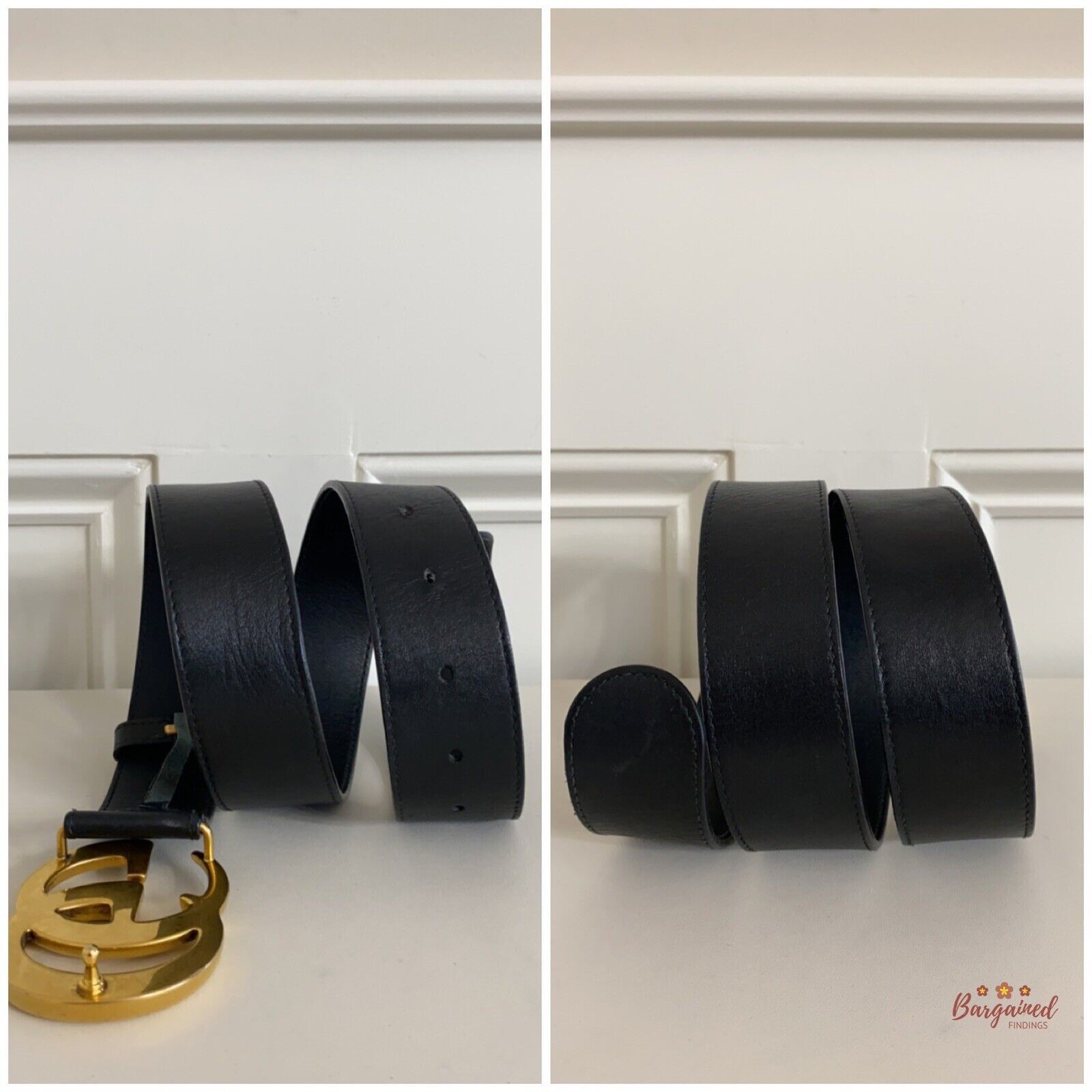 Gucci Gucci Black Wide Leather Double G Buckle Belt 80/32 Size ONE SIZE - 5 Thumbnail