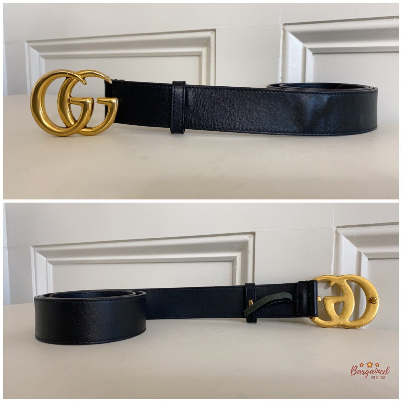 Gucci Gucci Black Wide Leather Double G Buckle Belt 80/32 Size ONE SIZE - 7 Thumbnail