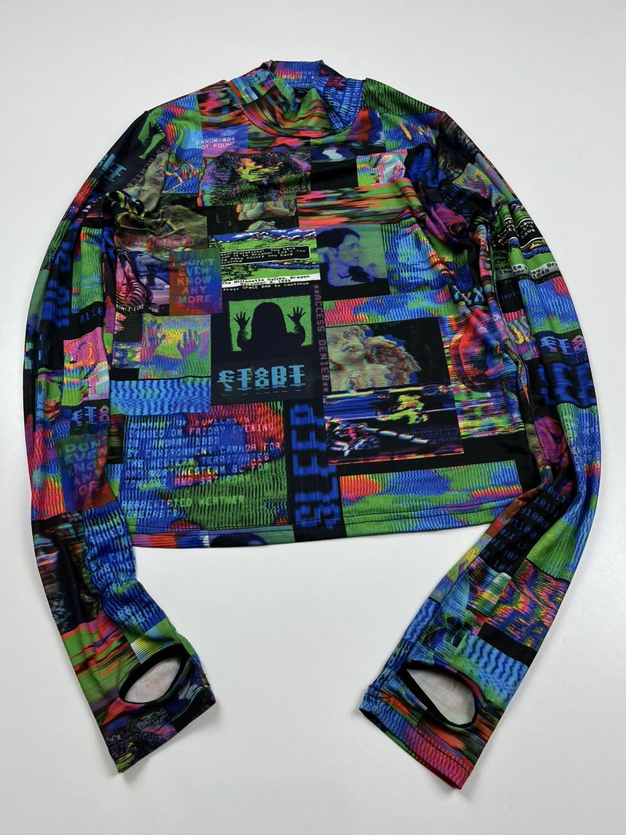 Hysteric Glamour Vintage Glitchcore Style Top Blouse y2k Computer Error Size L / US 10 / IT 46 - 3 Thumbnail