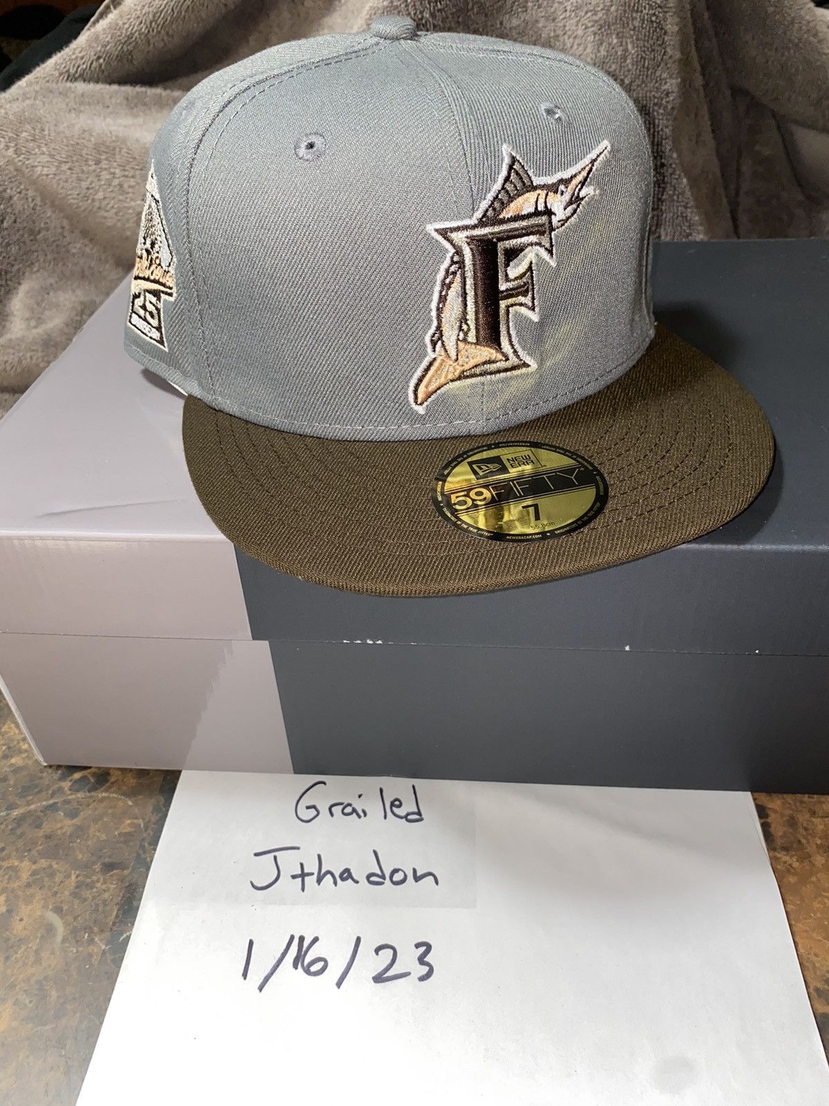 Florida Marlins New Era 59fifty hat size grey brown