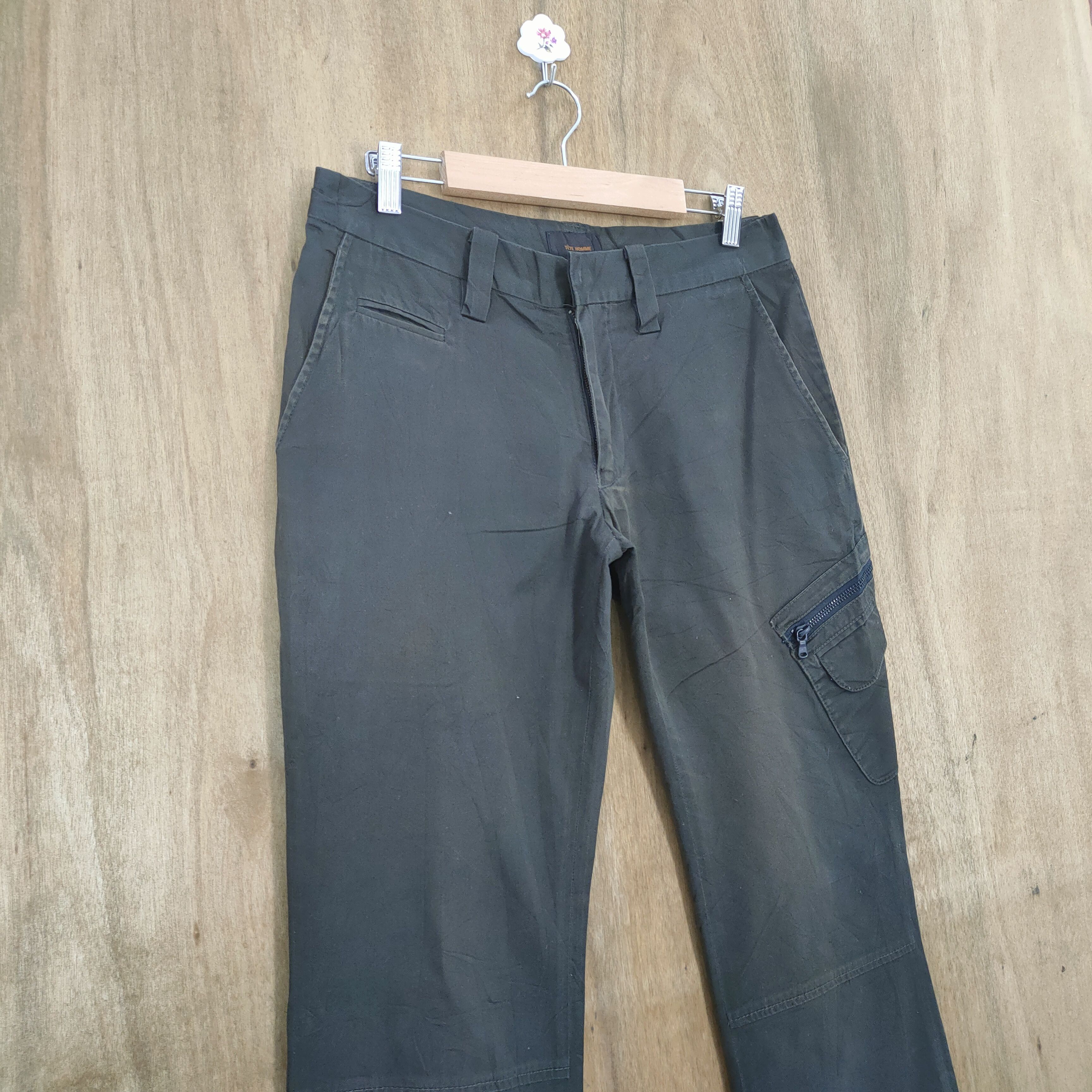 Issey Miyake TETE HOMME by ISSEY MIYAKE BROWN FLARED CARGO PANTS Size US 30 / EU 46 - 3 Thumbnail