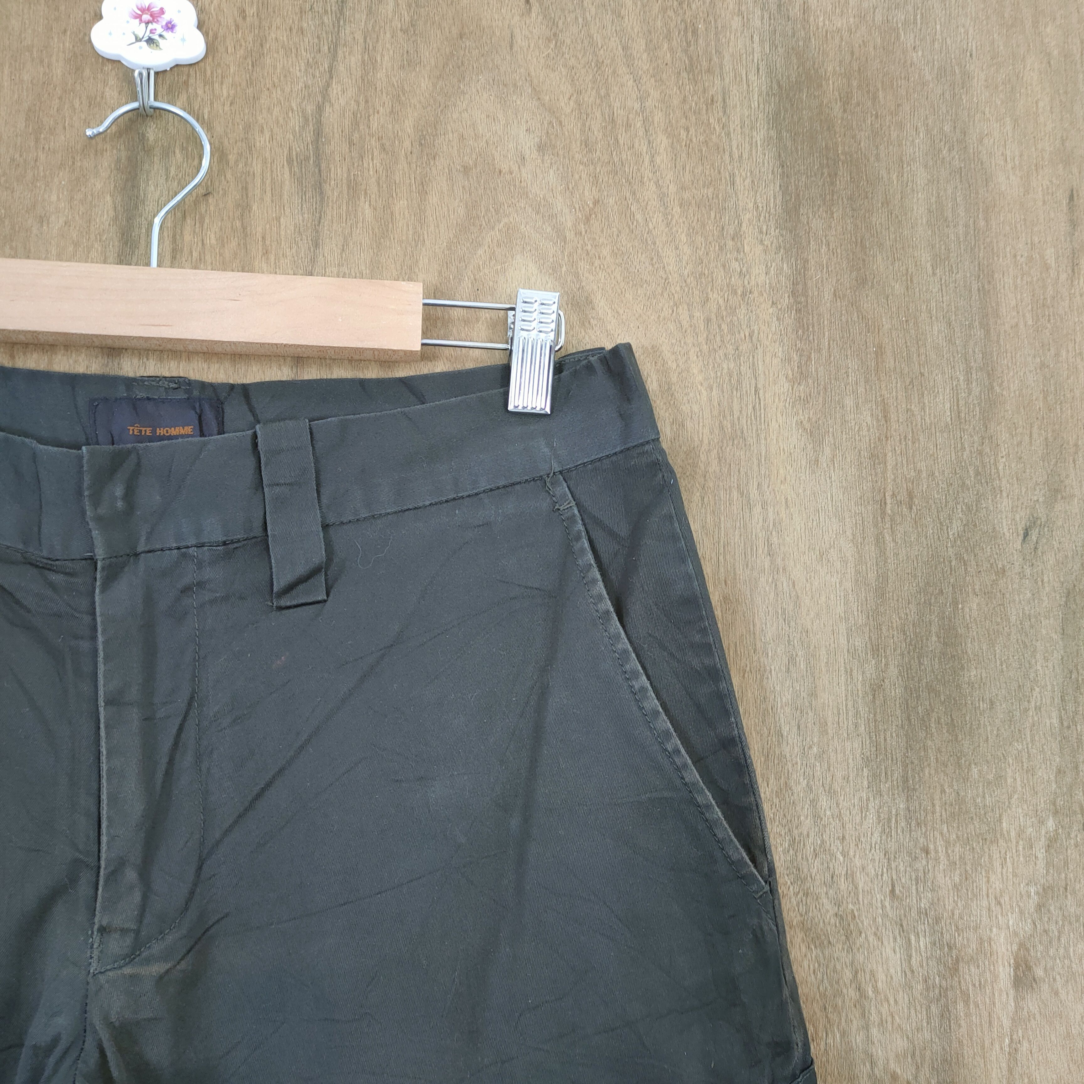 Issey Miyake TETE HOMME by ISSEY MIYAKE BROWN FLARED CARGO PANTS Size US 30 / EU 46 - 7 Thumbnail