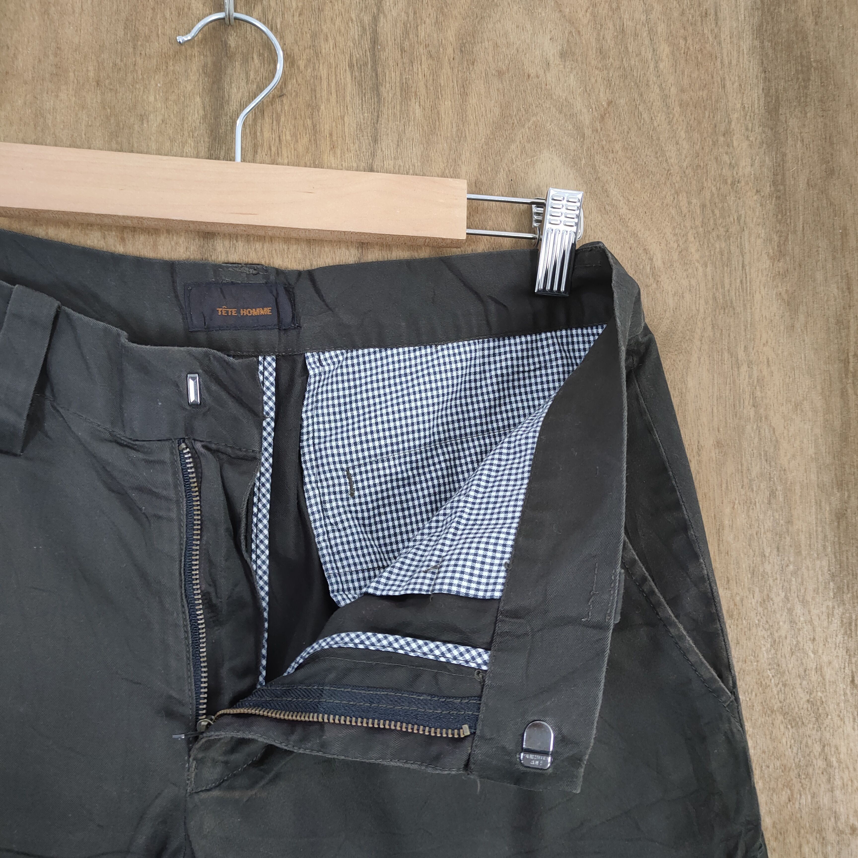 Issey Miyake TETE HOMME by ISSEY MIYAKE BROWN FLARED CARGO PANTS Size US 30 / EU 46 - 2 Thumbnail