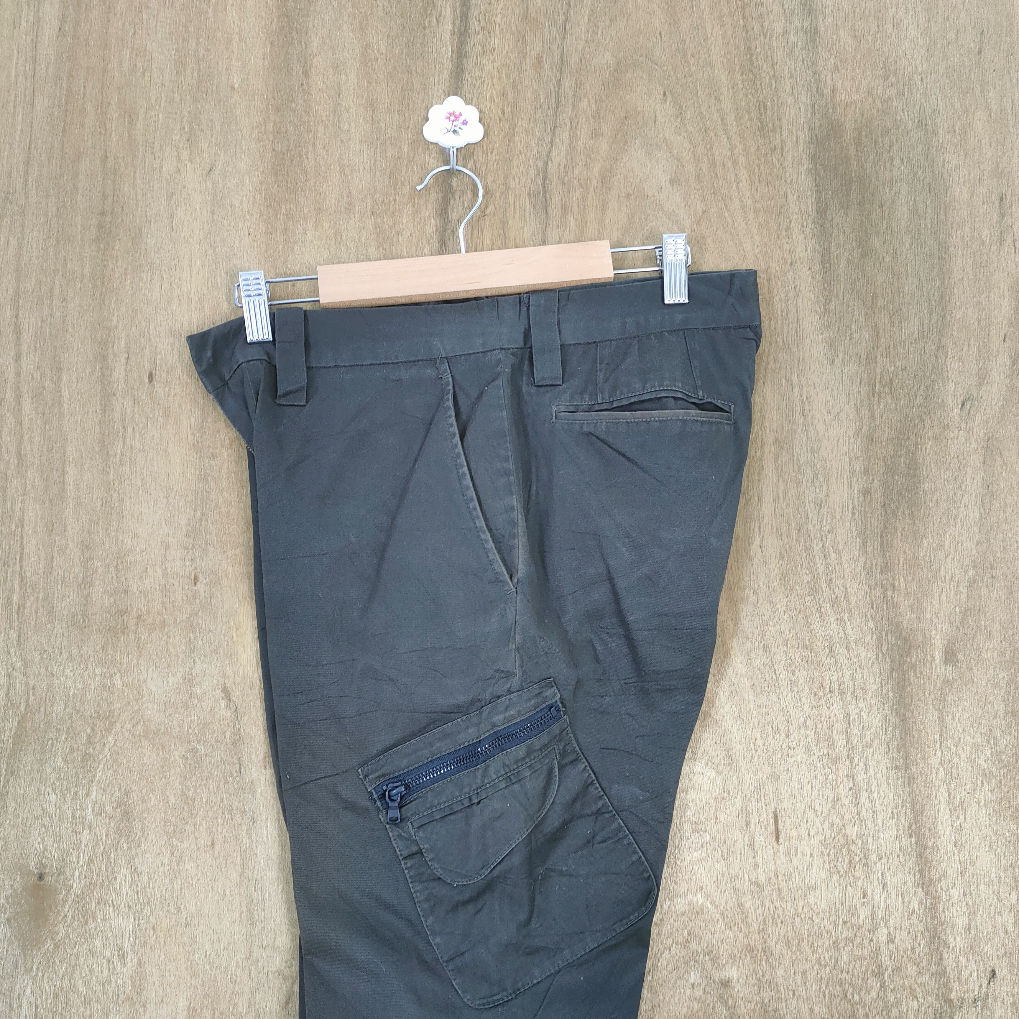 Issey Miyake TETE HOMME by ISSEY MIYAKE BROWN FLARED CARGO PANTS Size US 30 / EU 46 - 14 Thumbnail